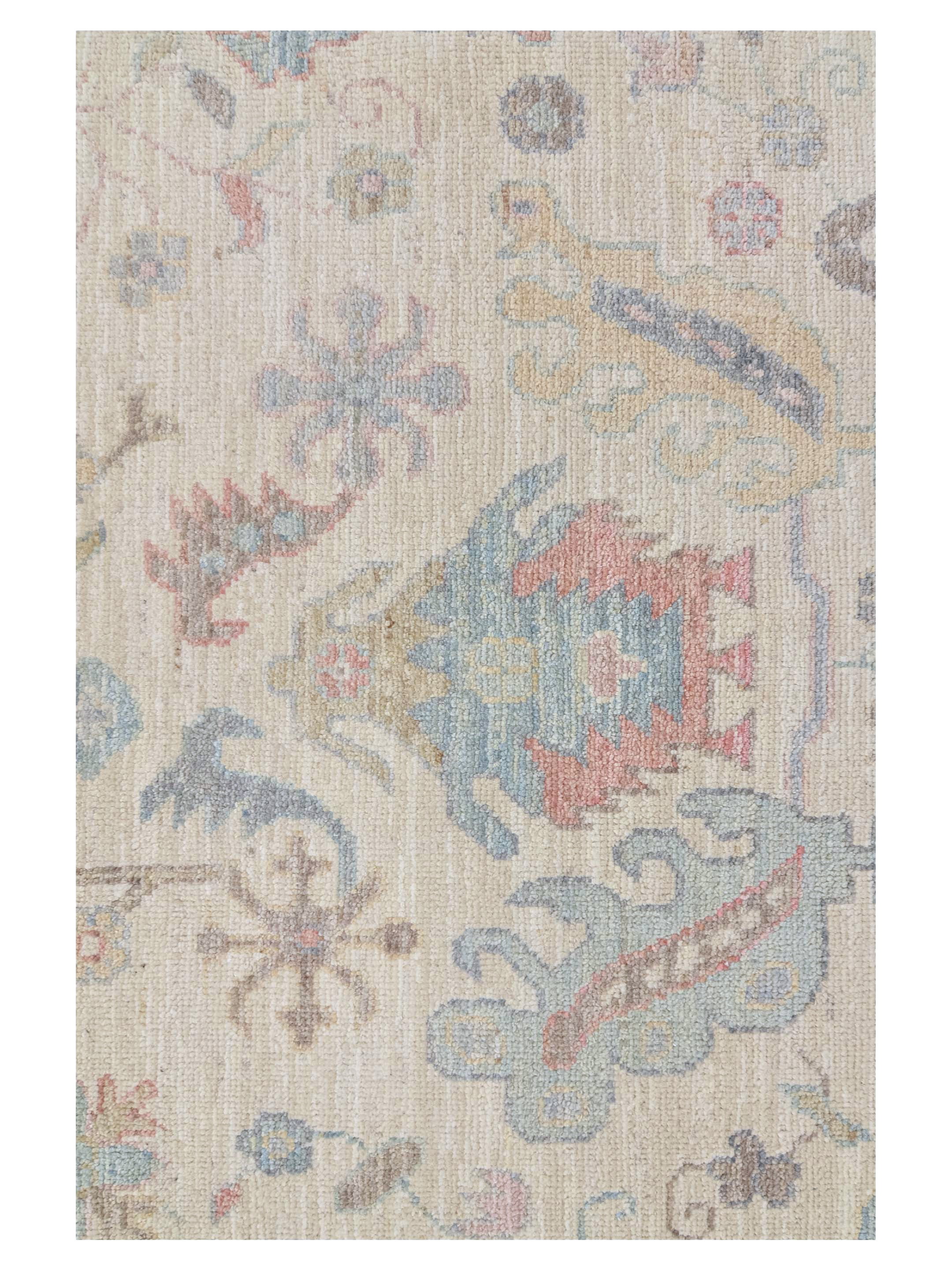 Ushak Wool Weft Hand Knotted Ivory 8x10 - Image 3 of 4