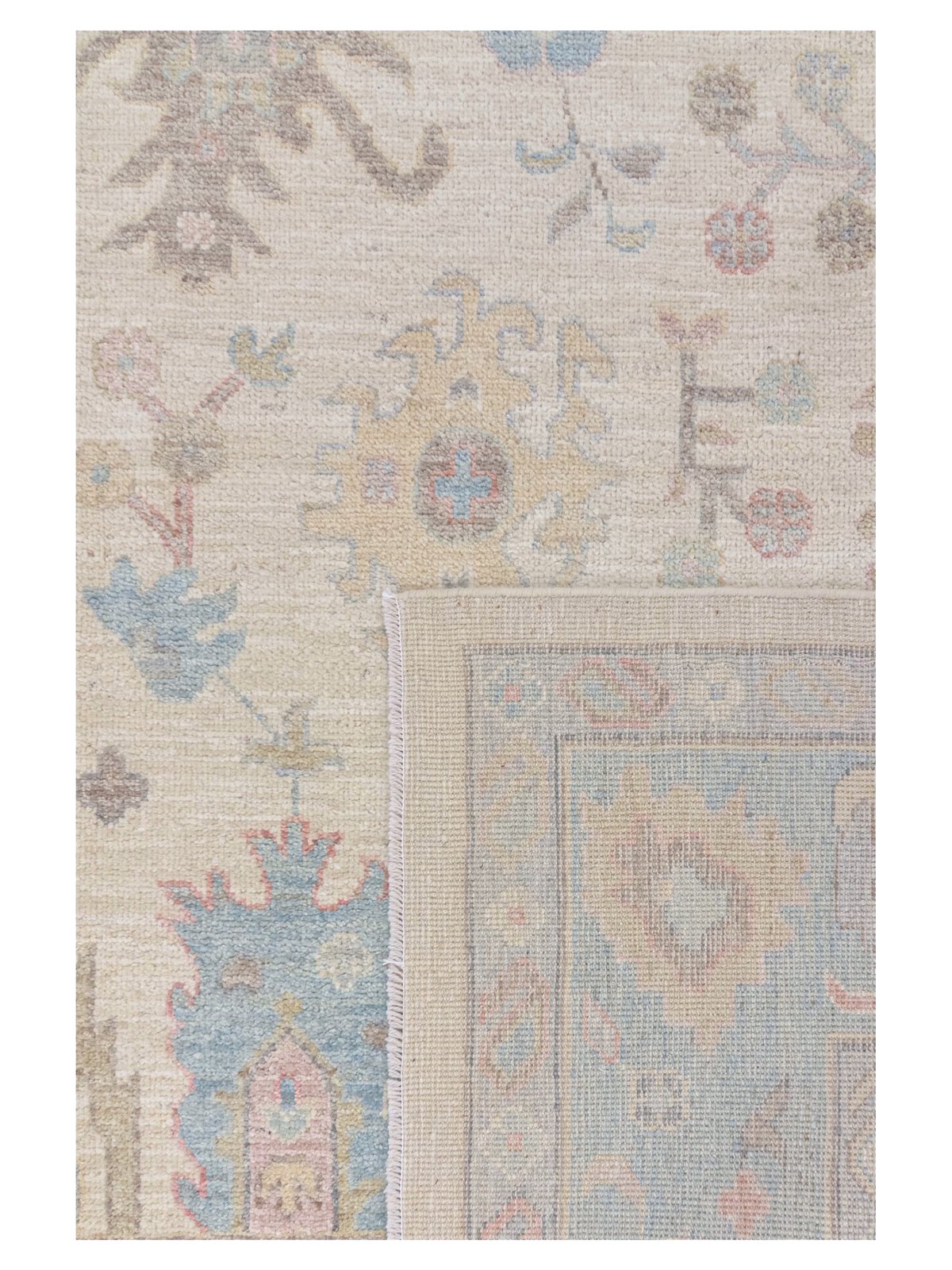 Ushak Wool Weft Hand Knotted Ivory 8x10 - Image 4 of 4