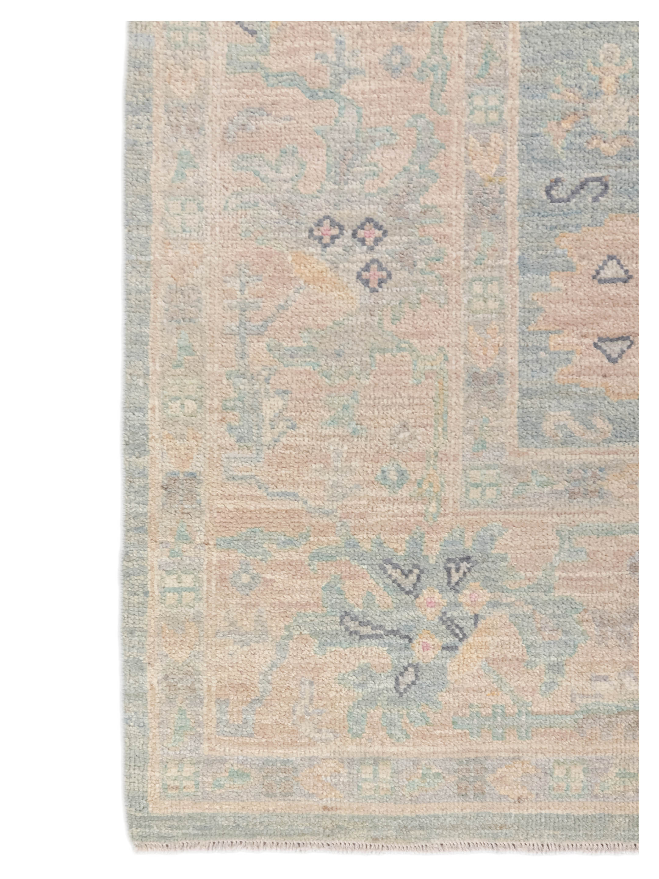 Ushak Wool Weft Hand Knotted Sky Blue 8x10 - Image 2 of 4