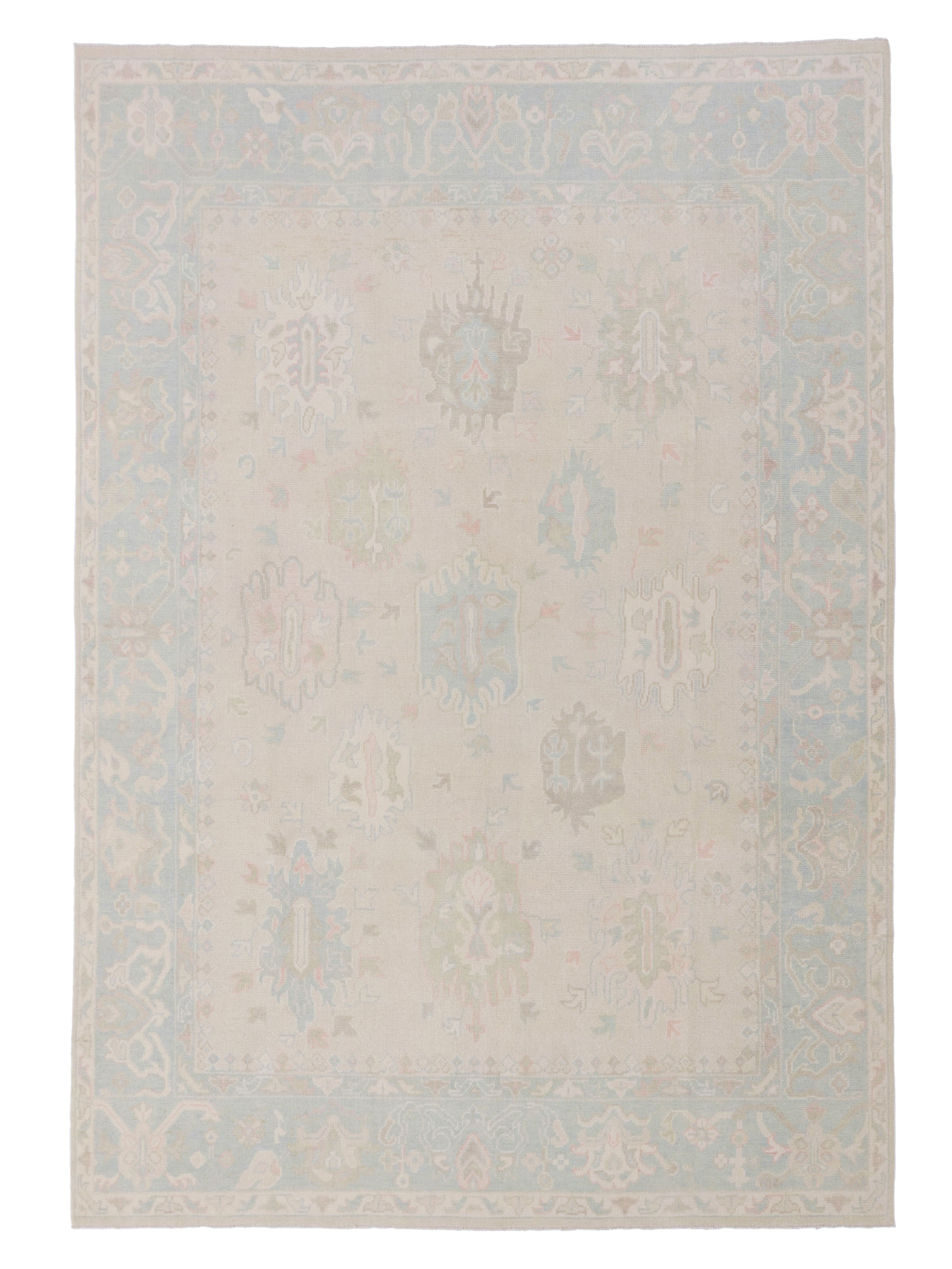 Ushak Wool Weft Hand Knotted Beige 8x10