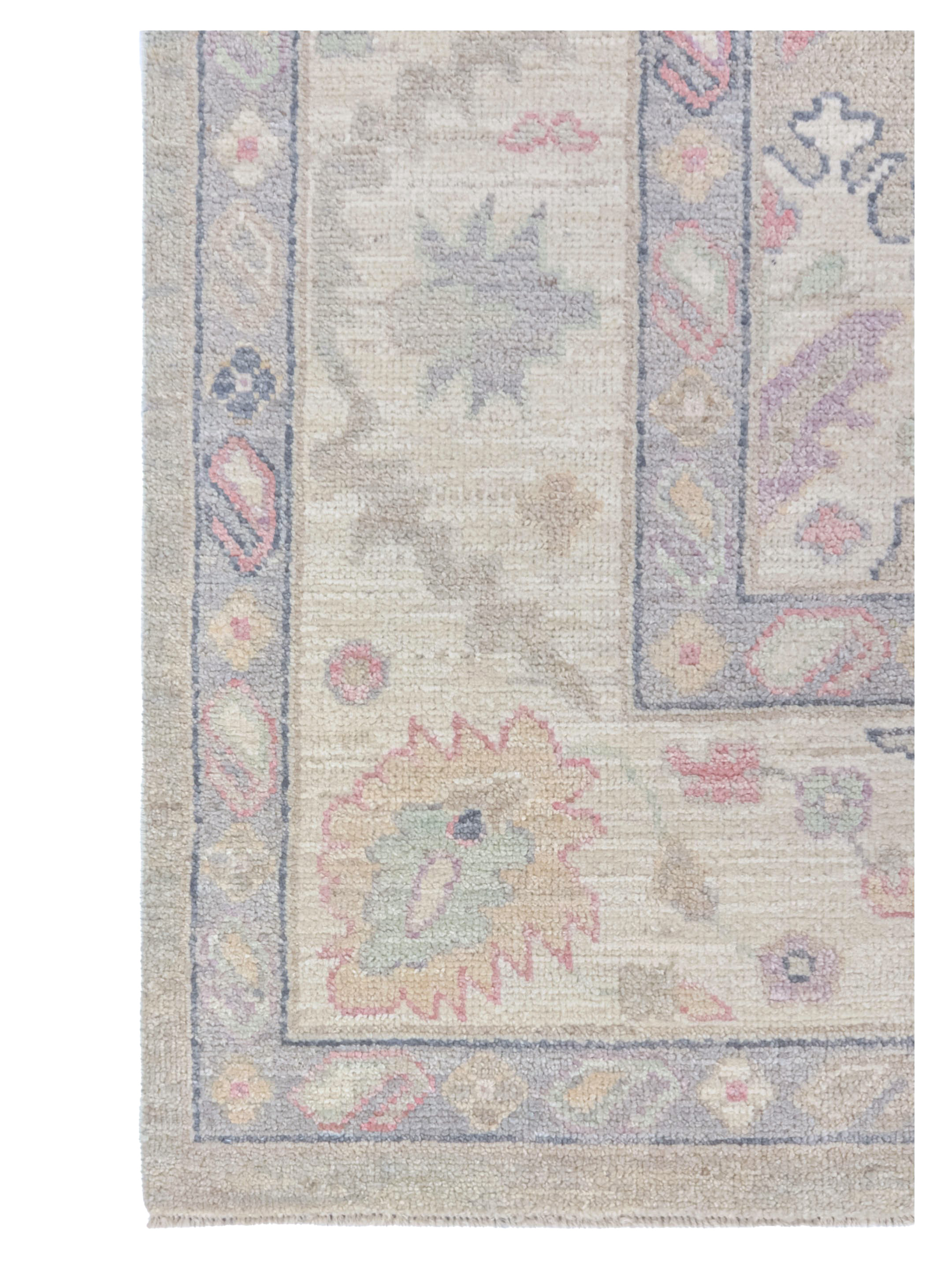 Ushak Wool Weft Hand Knotted Silver Grey 8x10 - Image 2 of 4