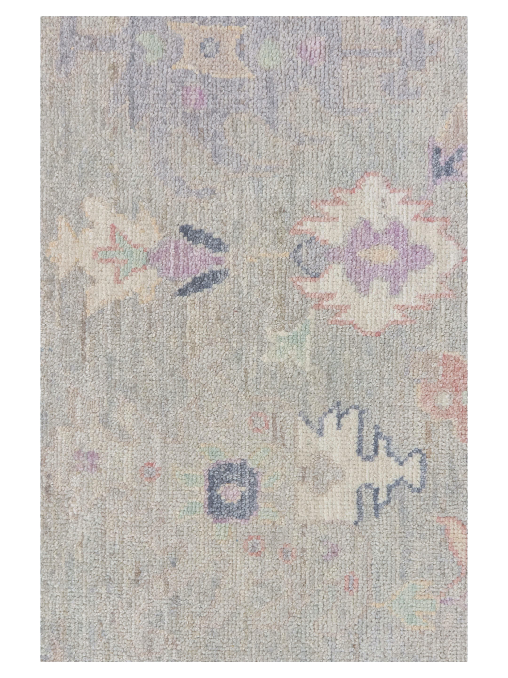 Ushak Wool Weft Hand Knotted Silver Grey 8x10 - Image 3 of 4