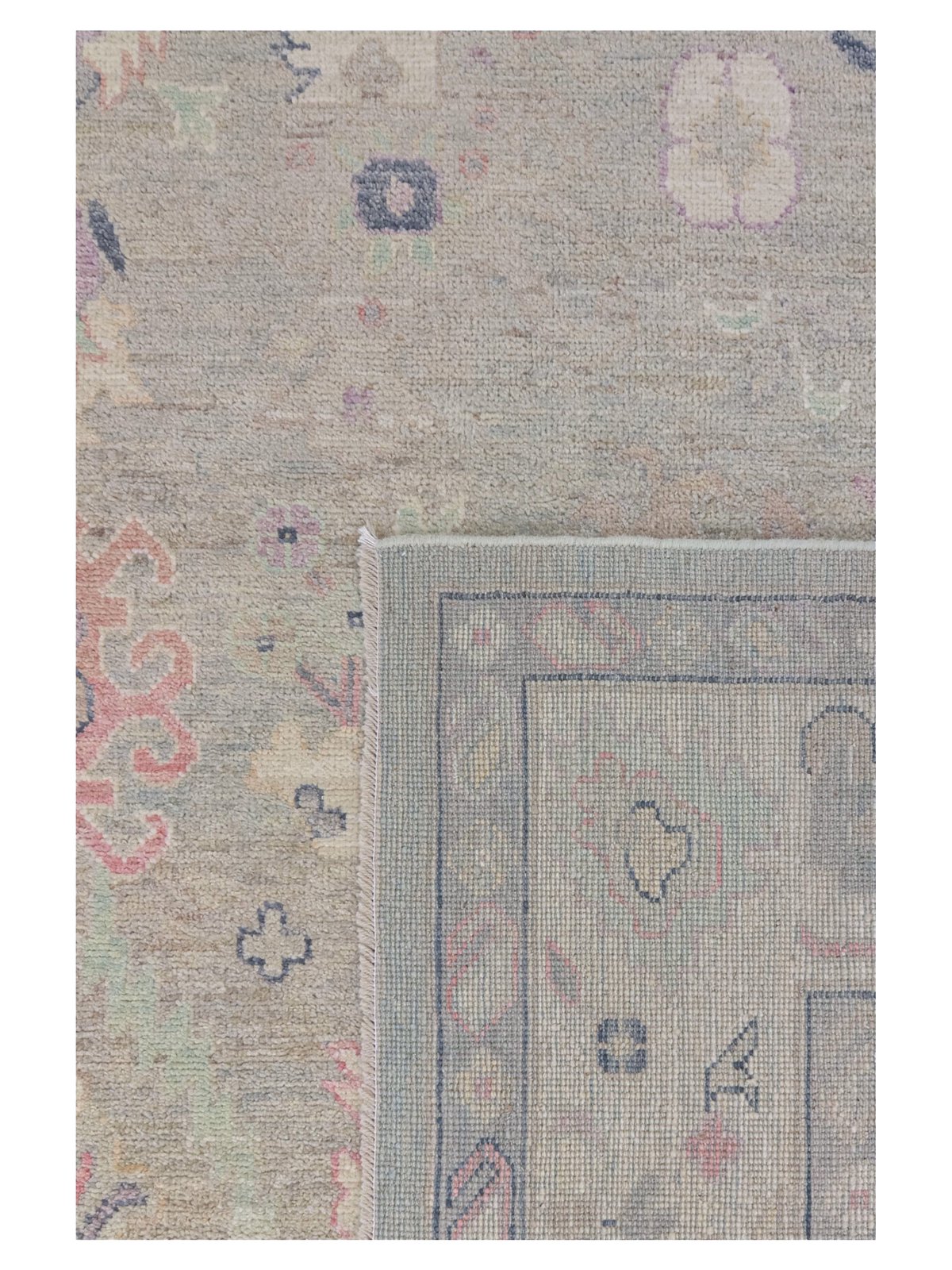 Ushak Wool Weft Hand Knotted Silver Grey 8x10 - Image 4 of 4