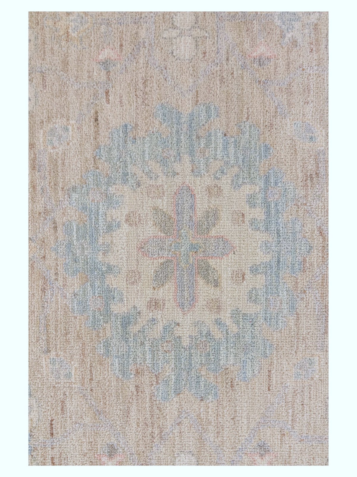 Ushak Wool Weft Hand Knotted Beige 8x10 - Image 3 of 4