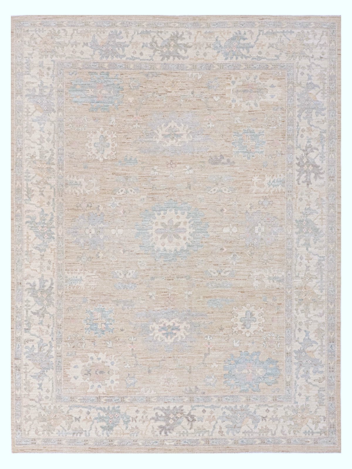 Ushak Wool Weft Hand Knotted Beige 8x10