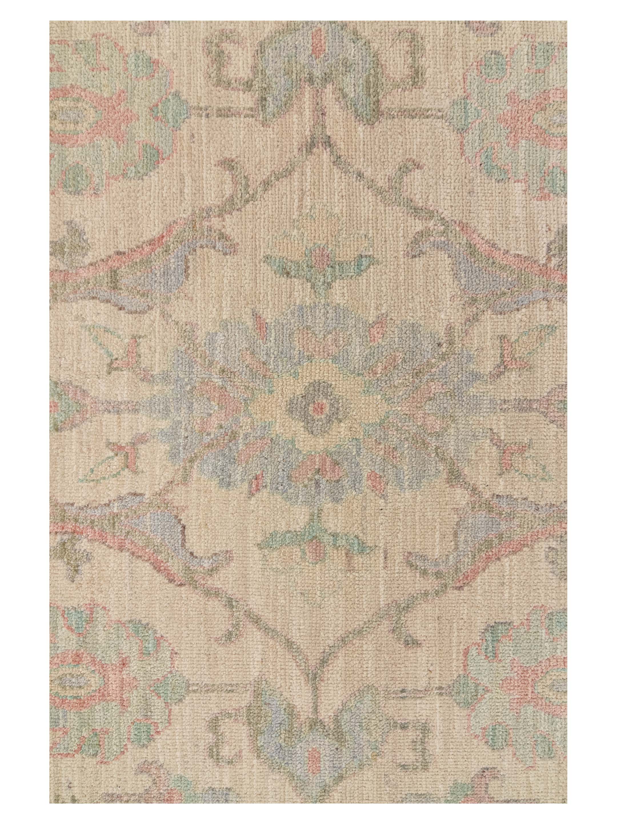 Ushak Wool Weft Hand Knotted Ivory 9x12 - Image 3 of 4