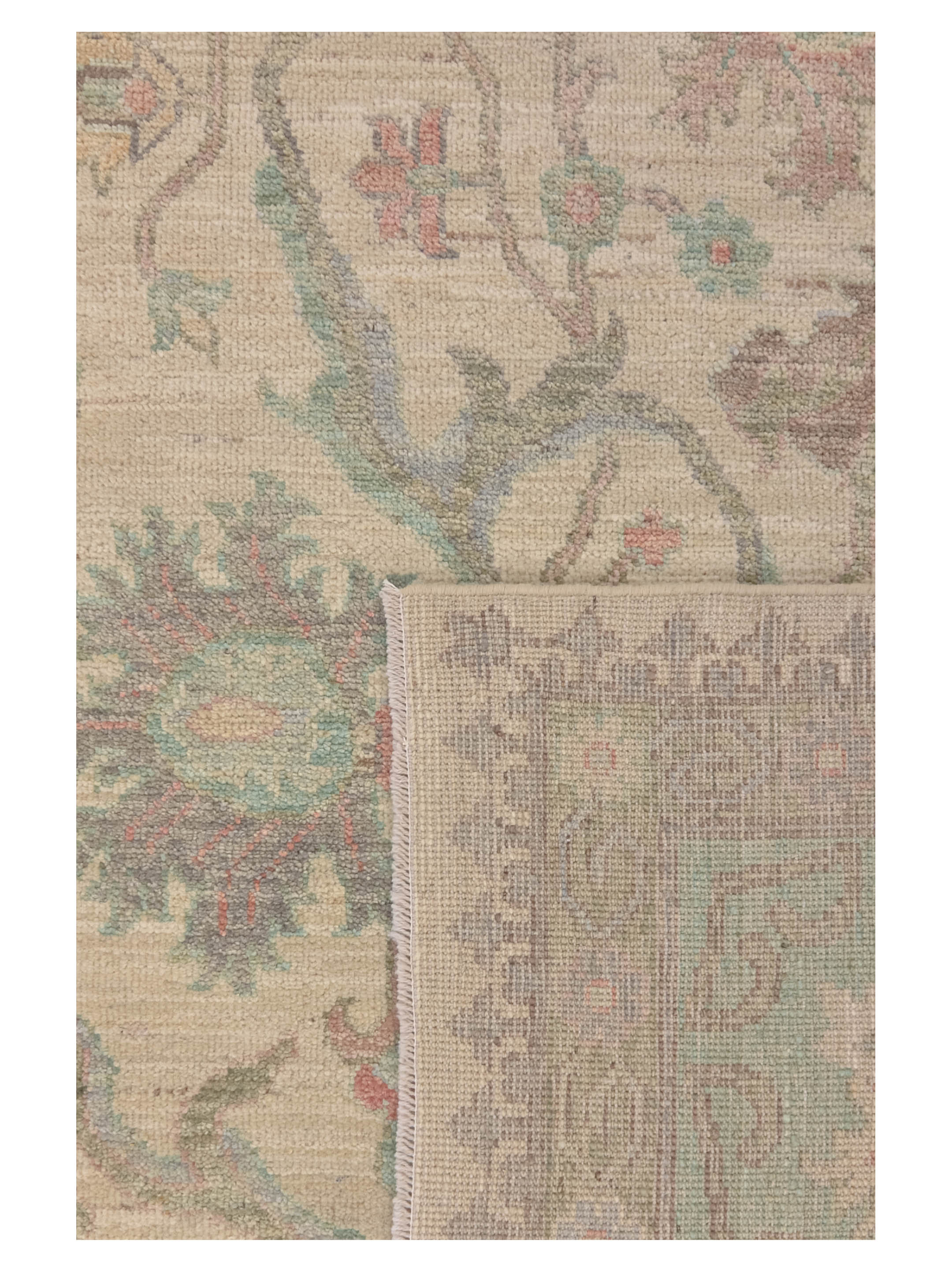 Ushak Wool Weft Hand Knotted Ivory 9x12 - Image 4 of 4