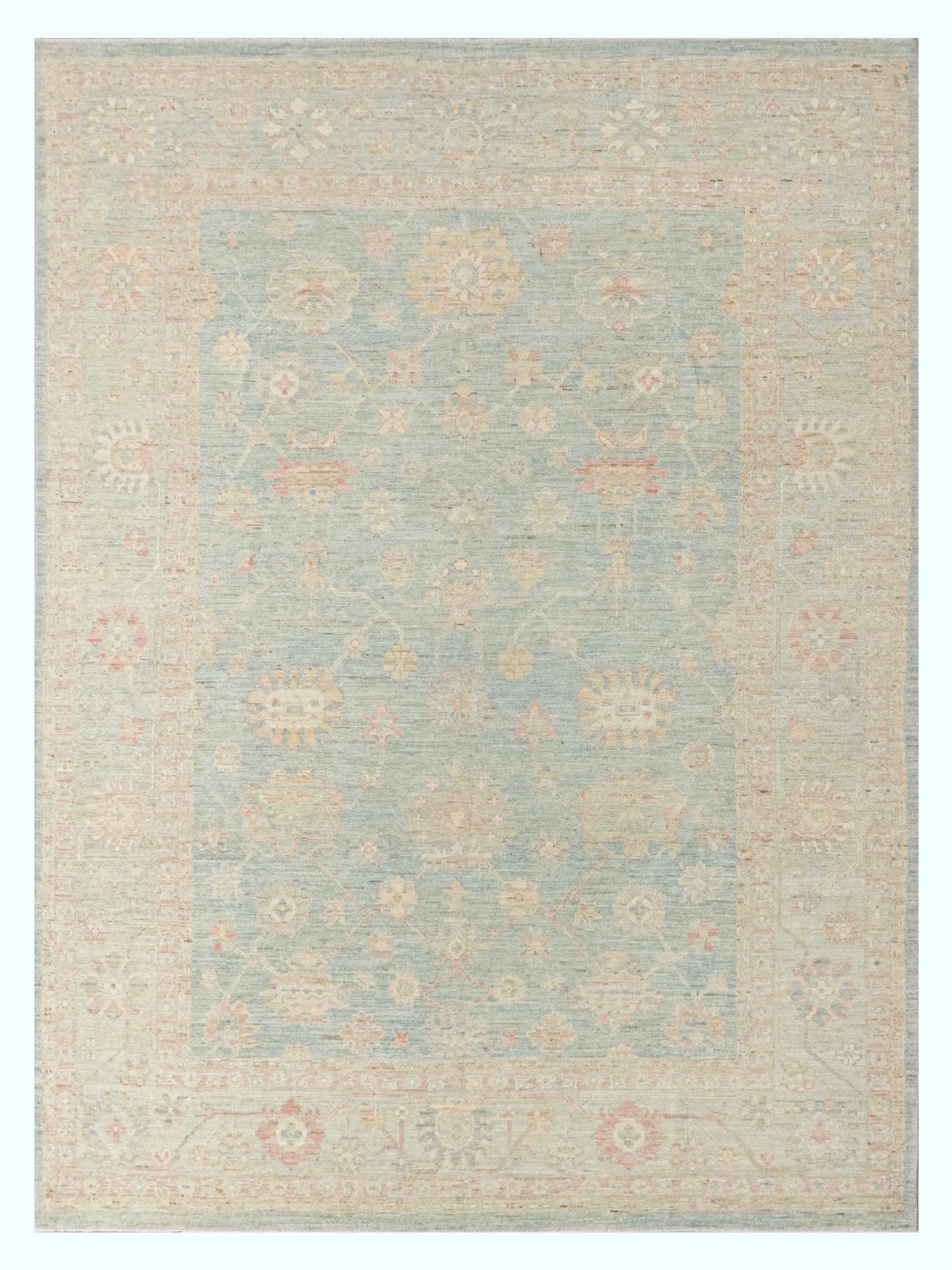 Ushak Wool Weft Hand Knotted Blue 9x12