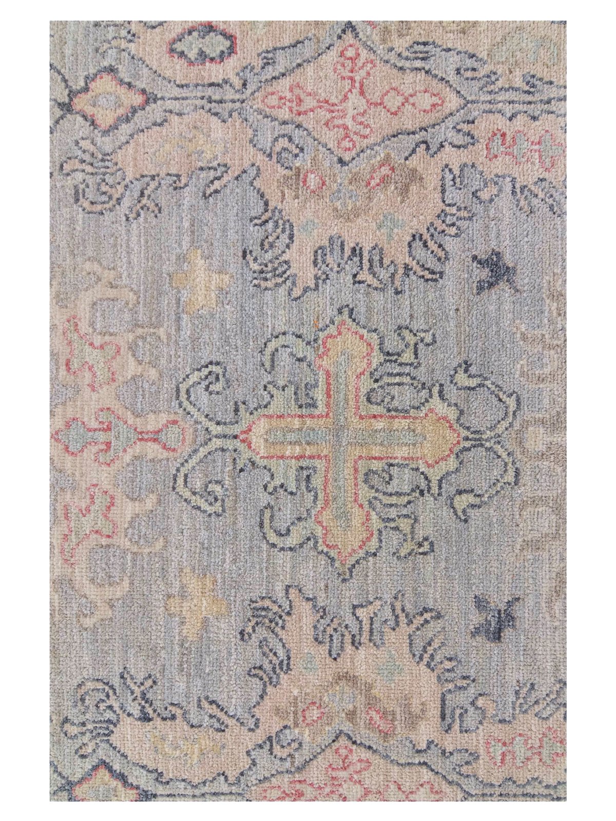 Ushak Wool Weft Hand Knotted Lt.Grey 9x12 - Image 3 of 4