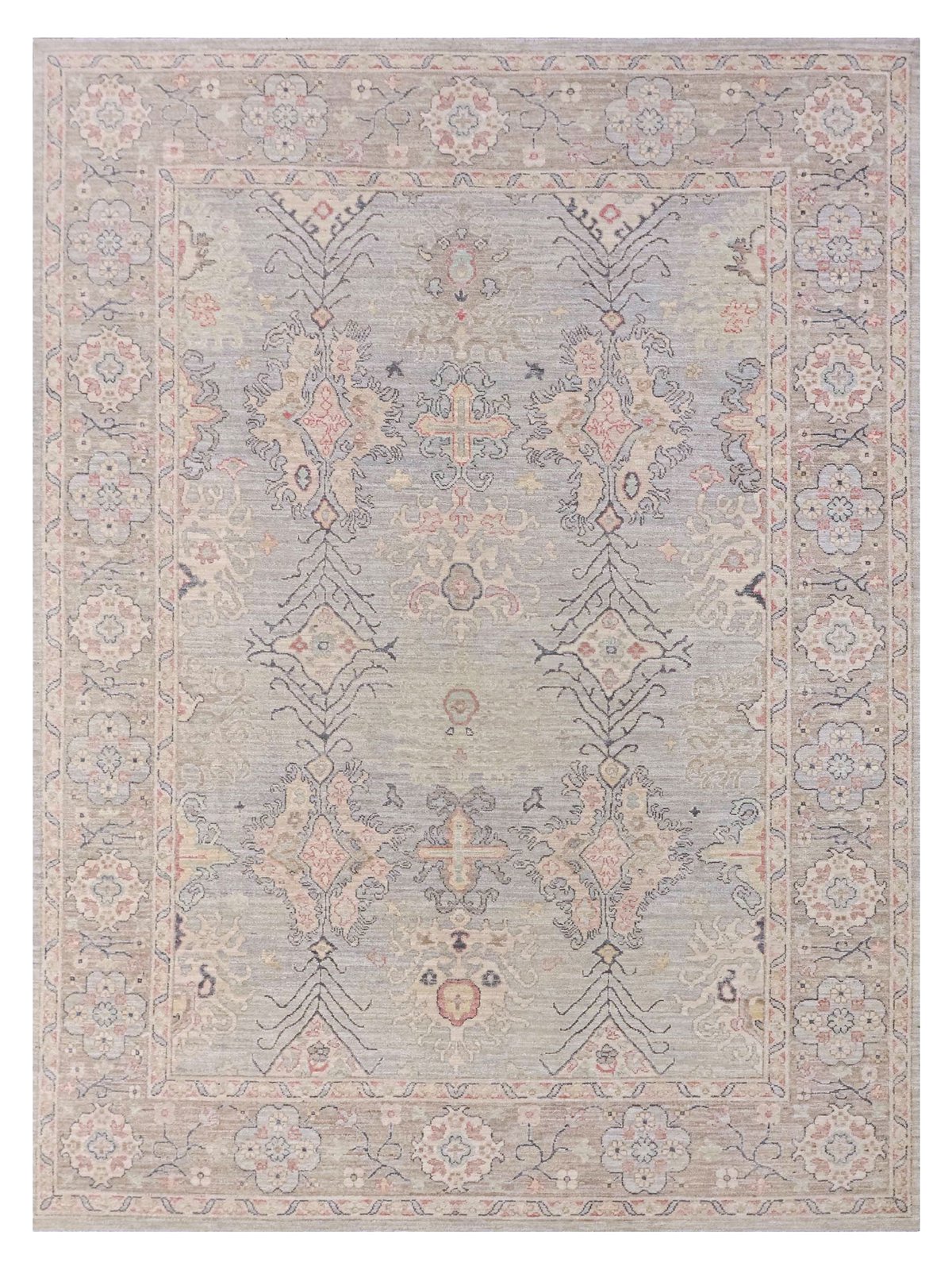 Ushak Wool Weft Hand Knotted Lt.Grey 9x12