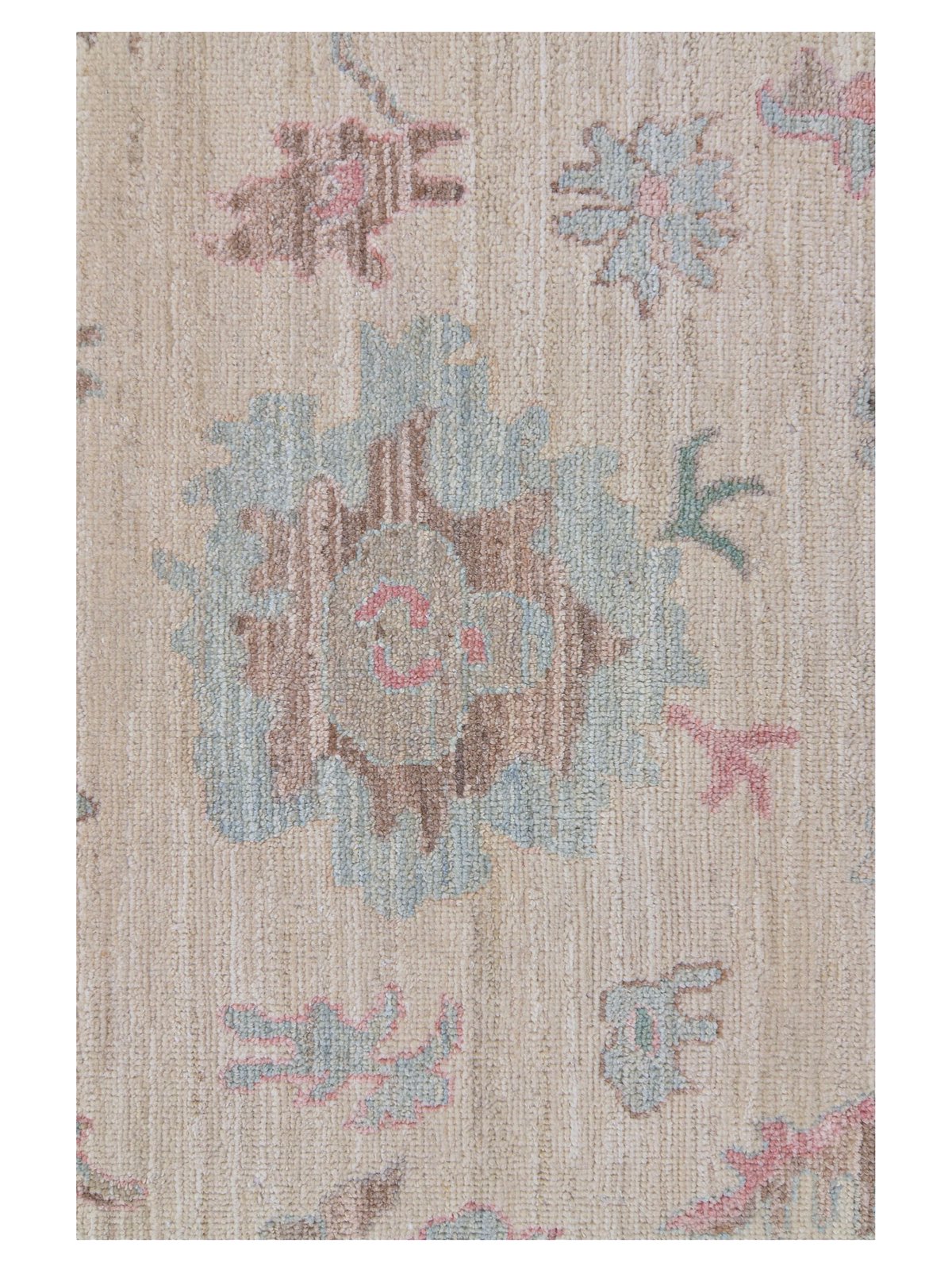 Ushak Wool Weft Hand Knotted Ivory 9x12 - Image 3 of 4