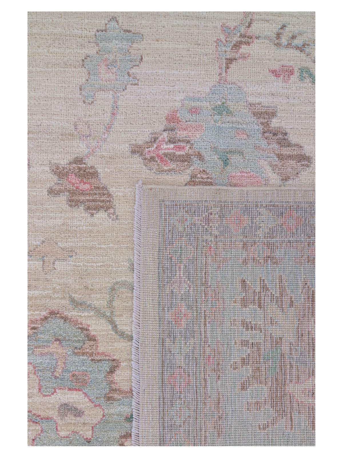 Ushak Wool Weft Hand Knotted Ivory 9x12 - Image 4 of 4