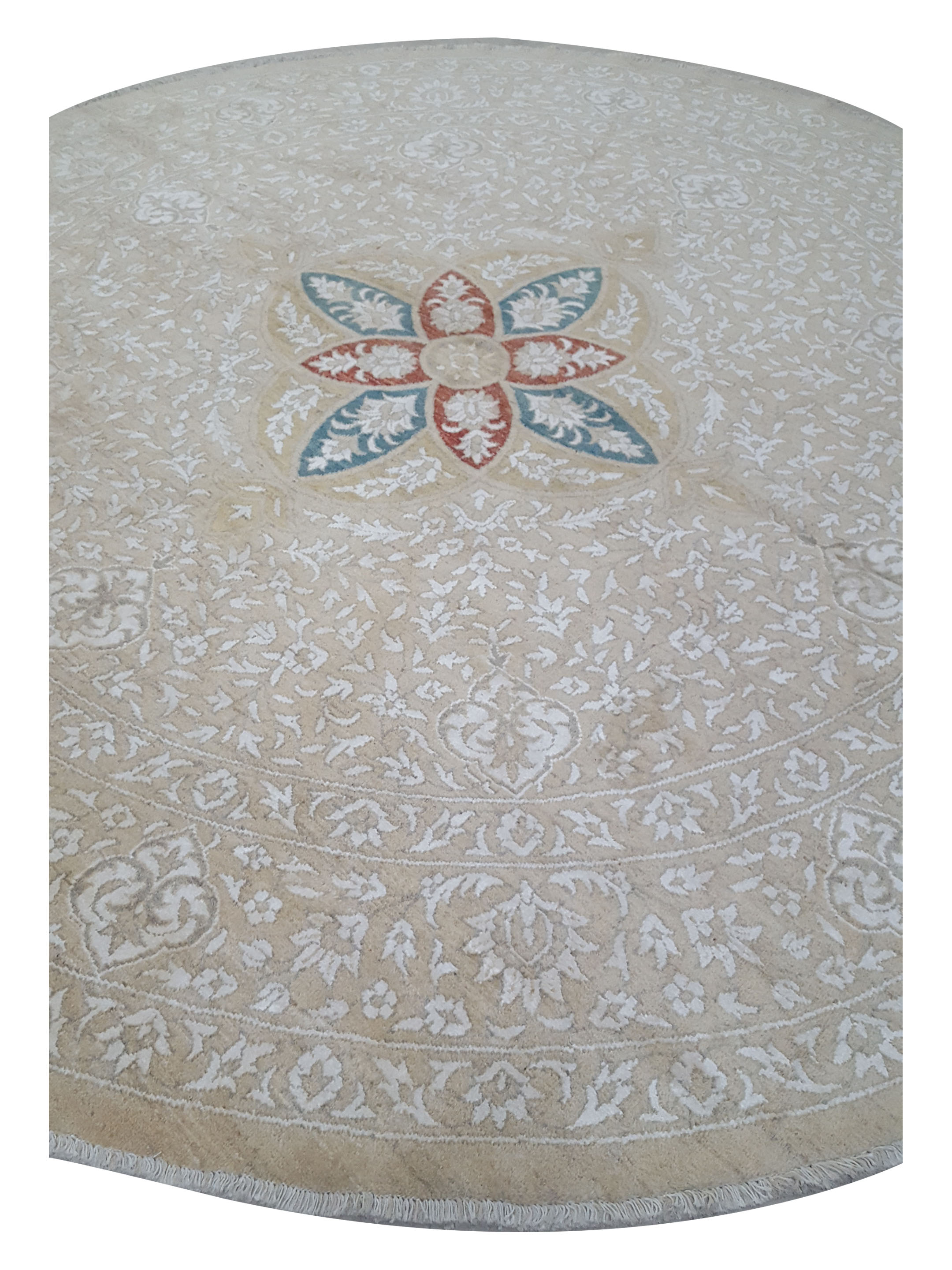 Ziegler Hand Knotted Ivory 12x12 - Image 3 of 6