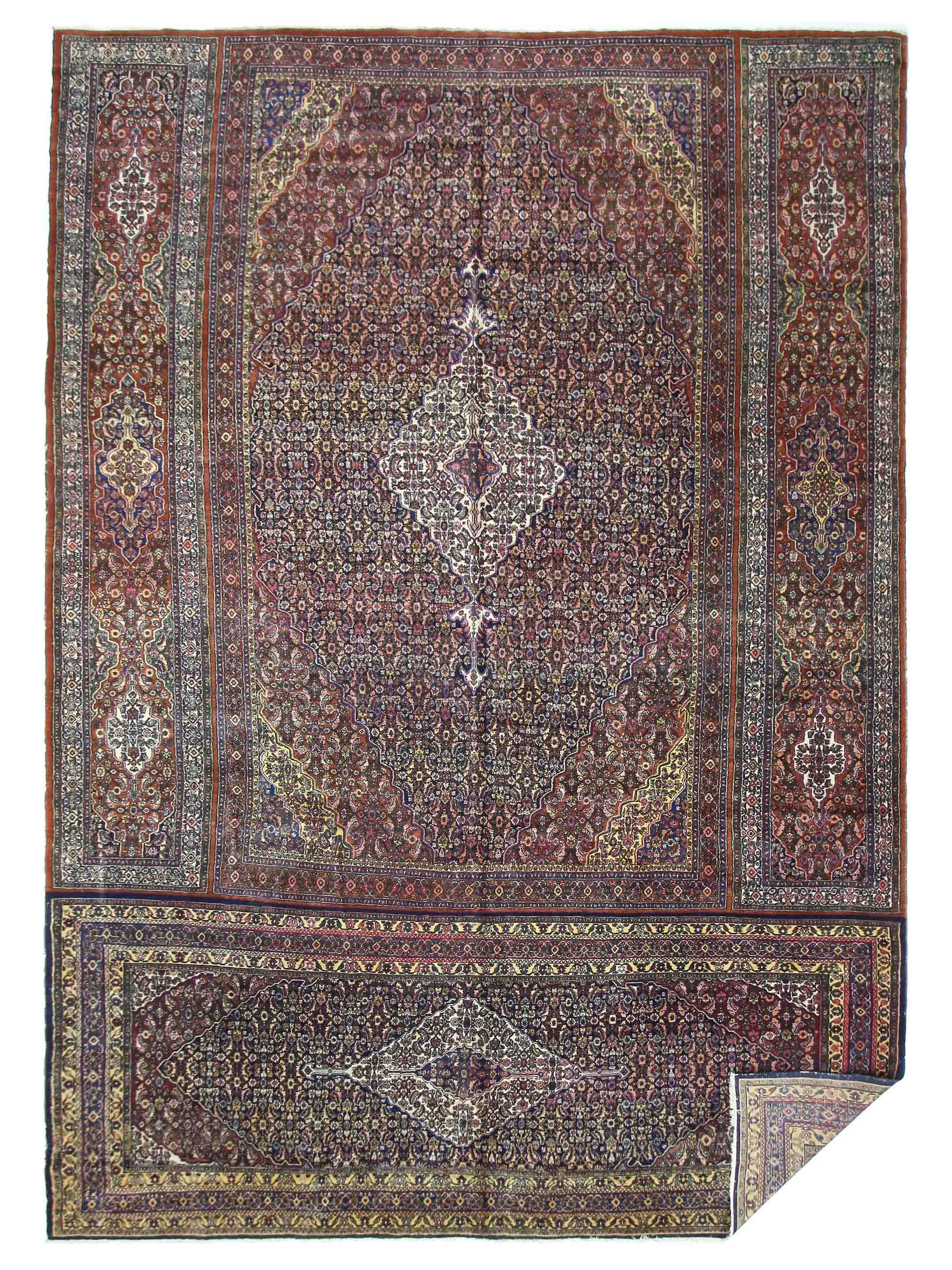 Antique Bibikabad Navy 13x20 - Image 6 of 7