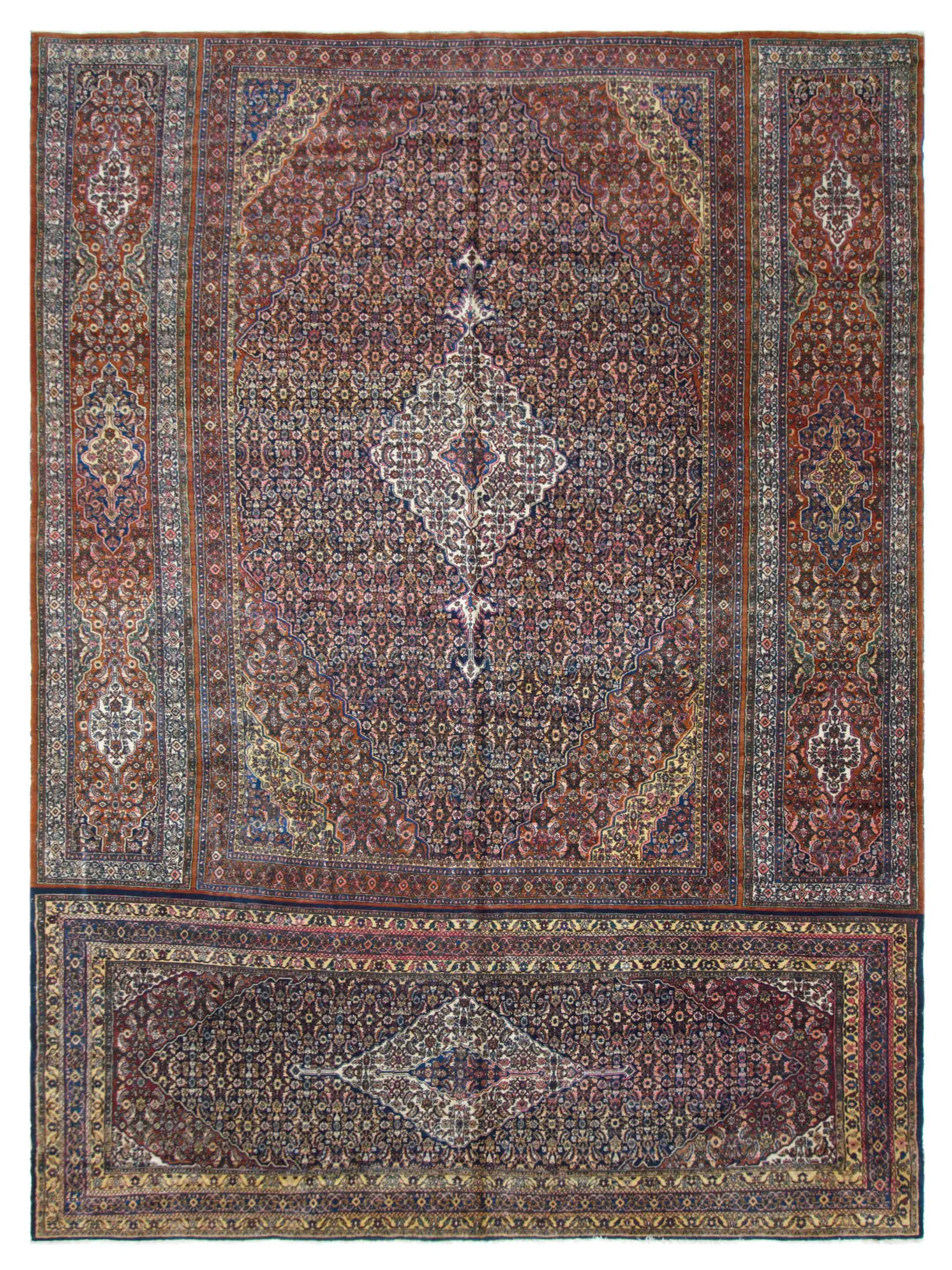 Antique Bibikabad Navy 13x20