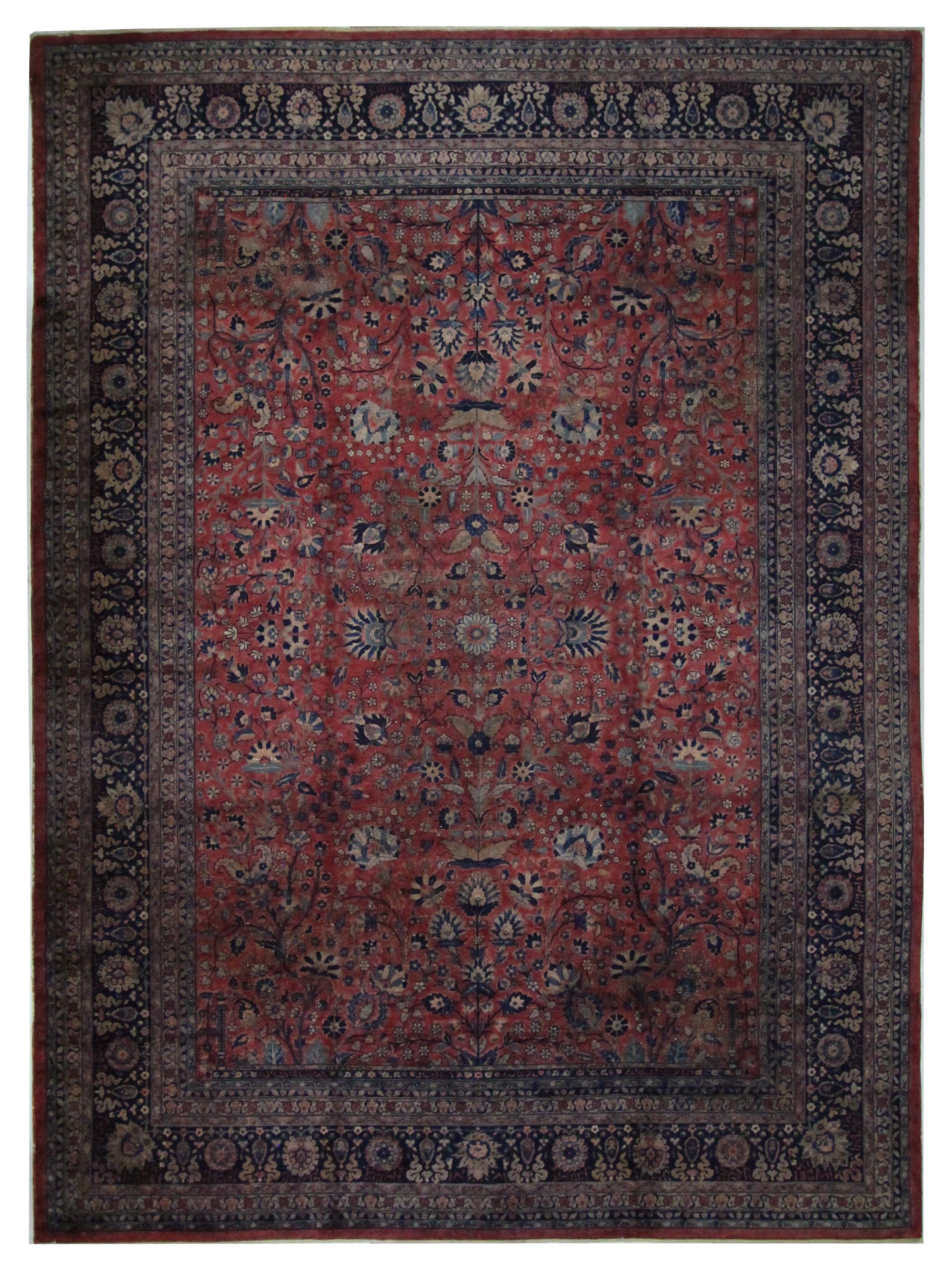 Antique Kashan Rust 10x14