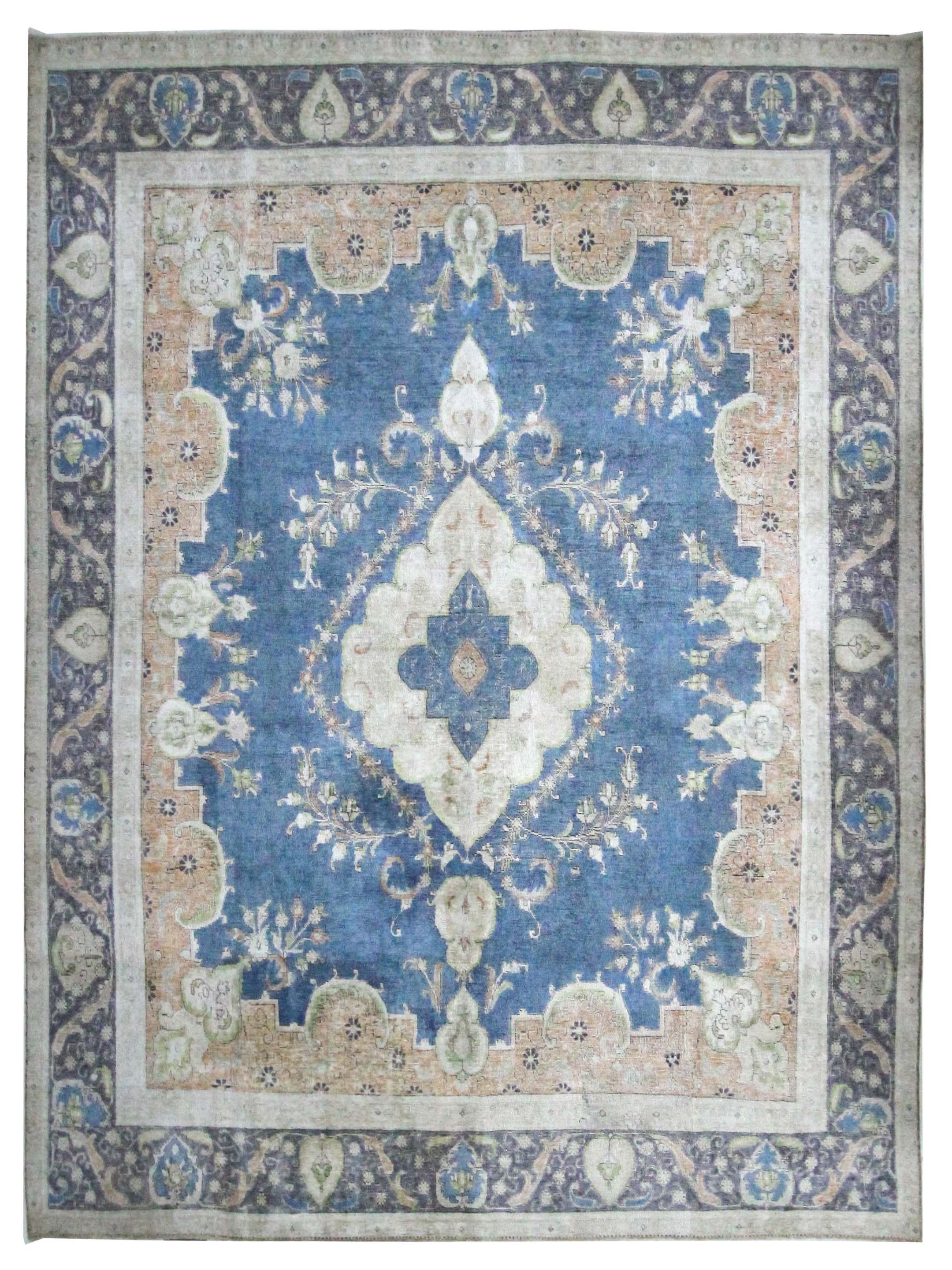 Vintage Artisan Hand Knotted Beige 9x12