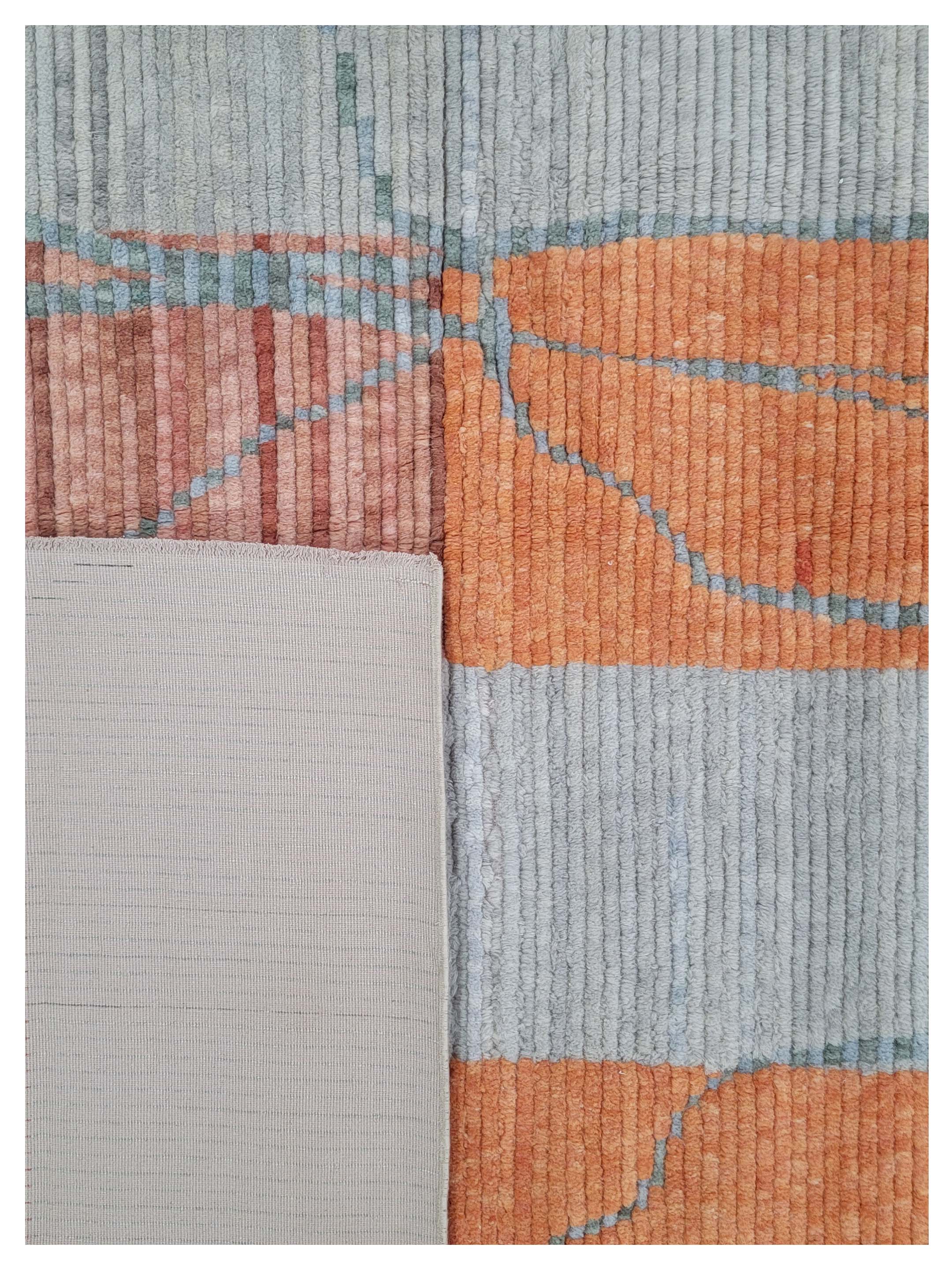 Moroccan Hand Knotted Orange 10x12 - Image 2 of 3
