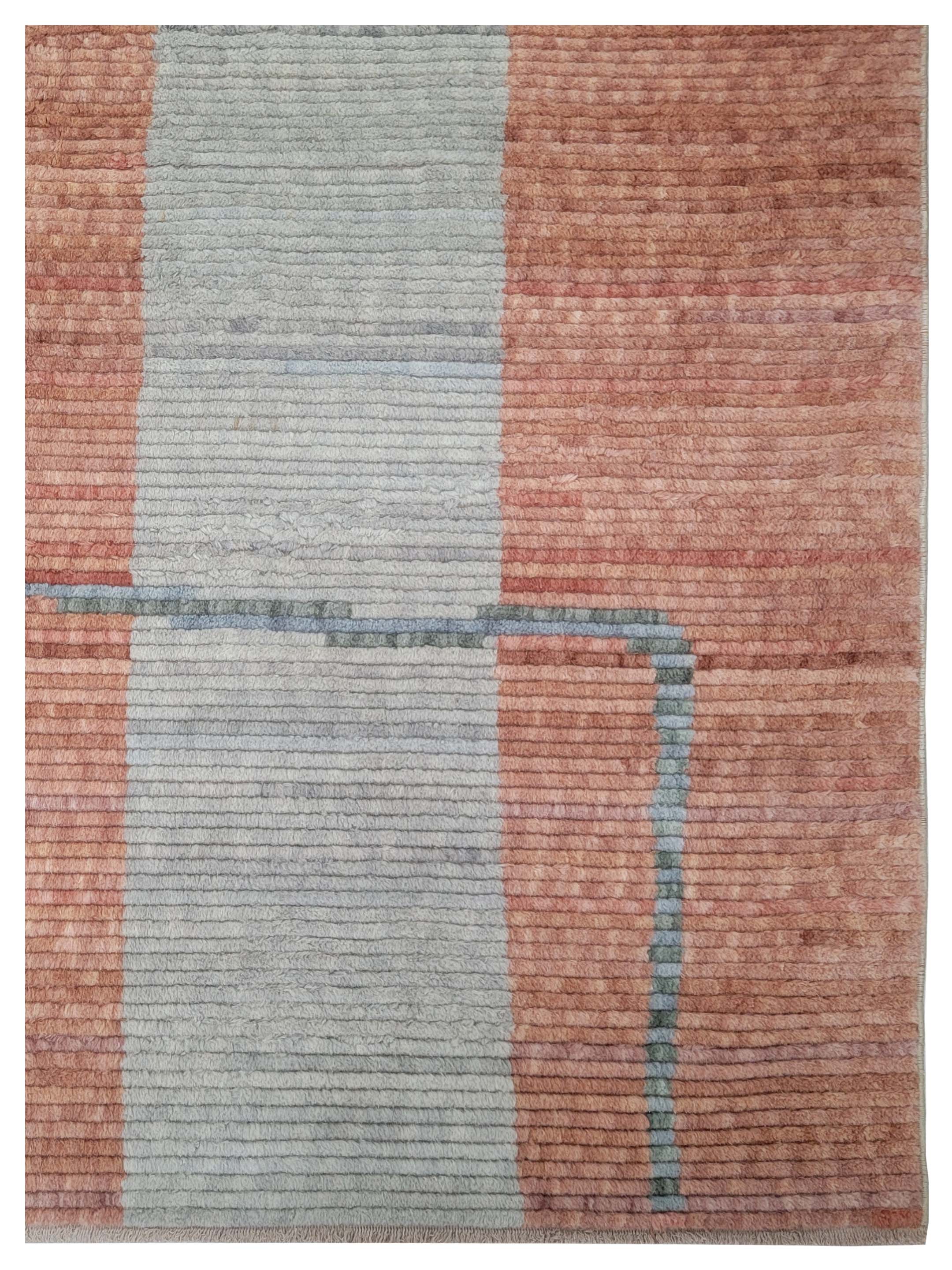 Moroccan Hand Knotted Orange 10x12 - Image 3 of 3