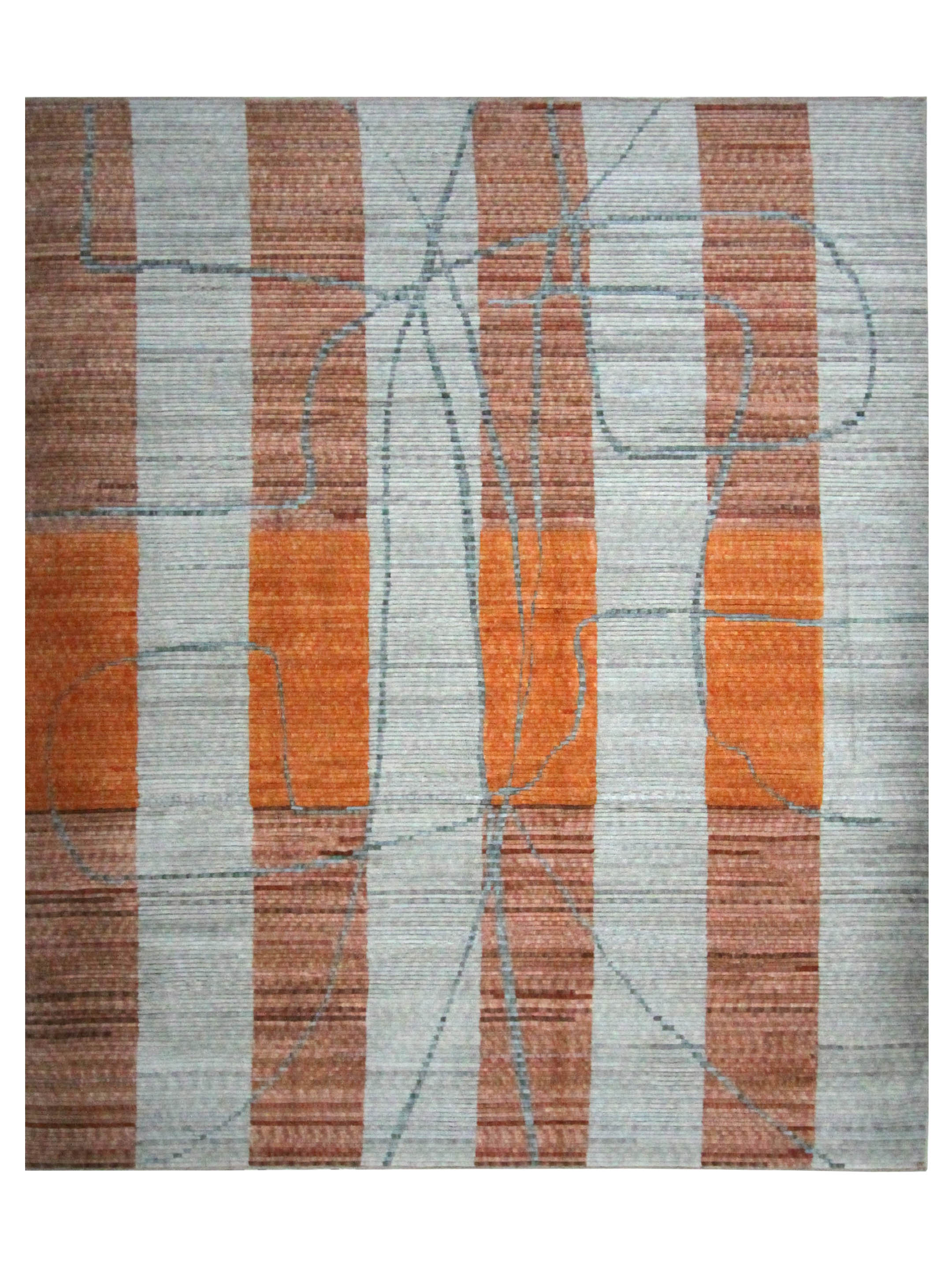 Moroccan Hand Knotted Orange 10x12