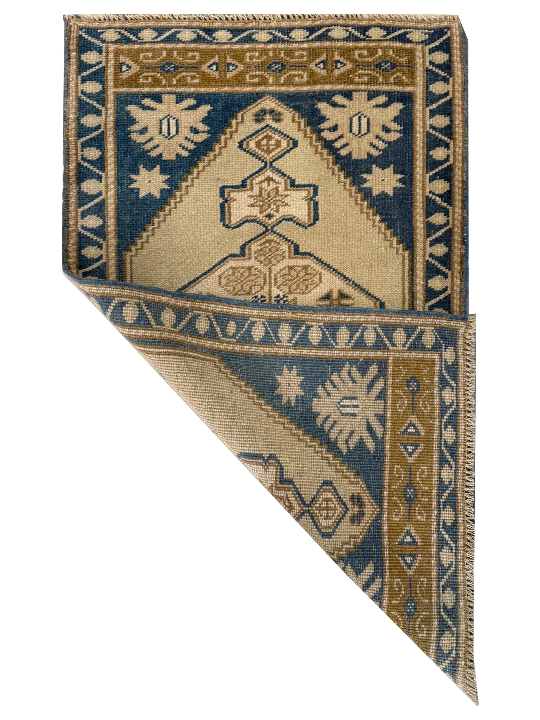 Anatolian Hand Knotted Blue 2x3 - Image 2 of 2