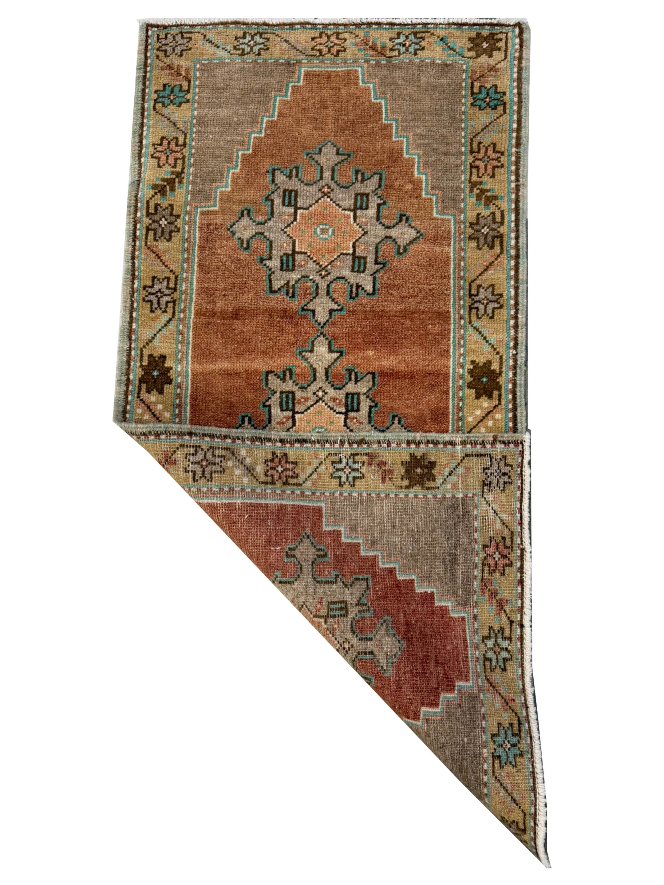 Anatolian Hand Knotted Orange 2x3 - Image 2 of 2