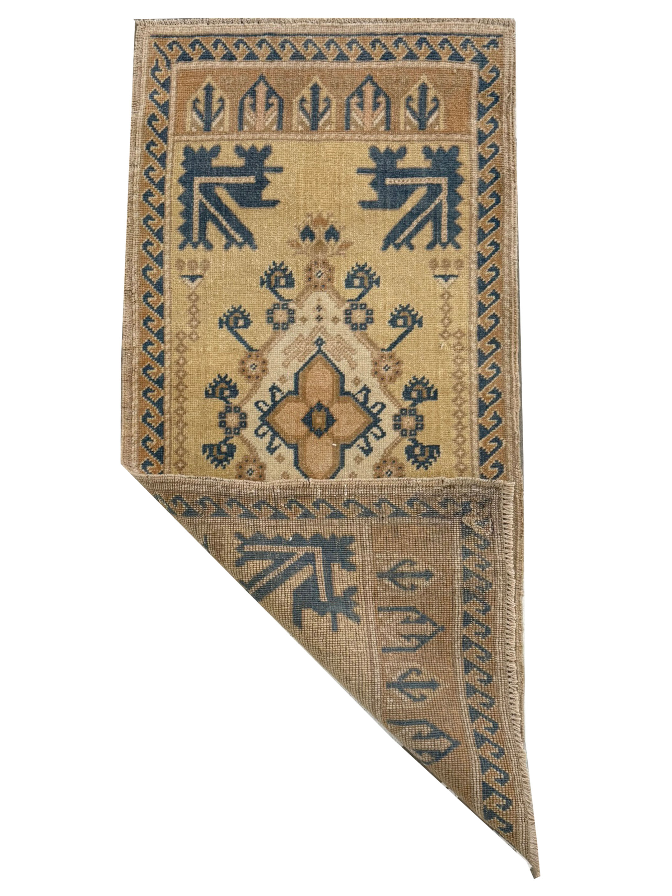 Anatolian Hand Knotted Gold 2x3 - Image 2 of 2