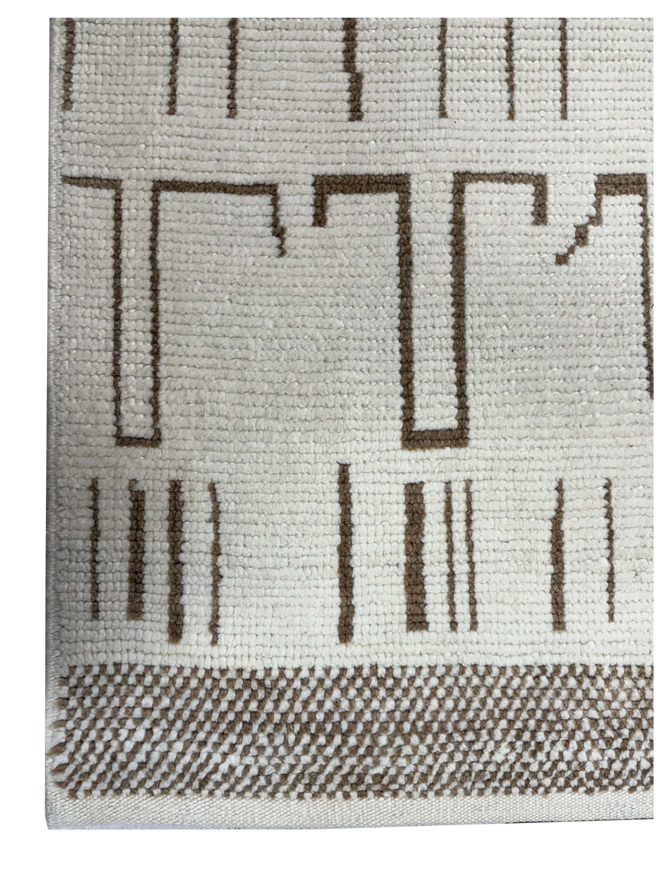Moroccan-TR Hand Knotted Ivory 9x12 - Image 2 of 3