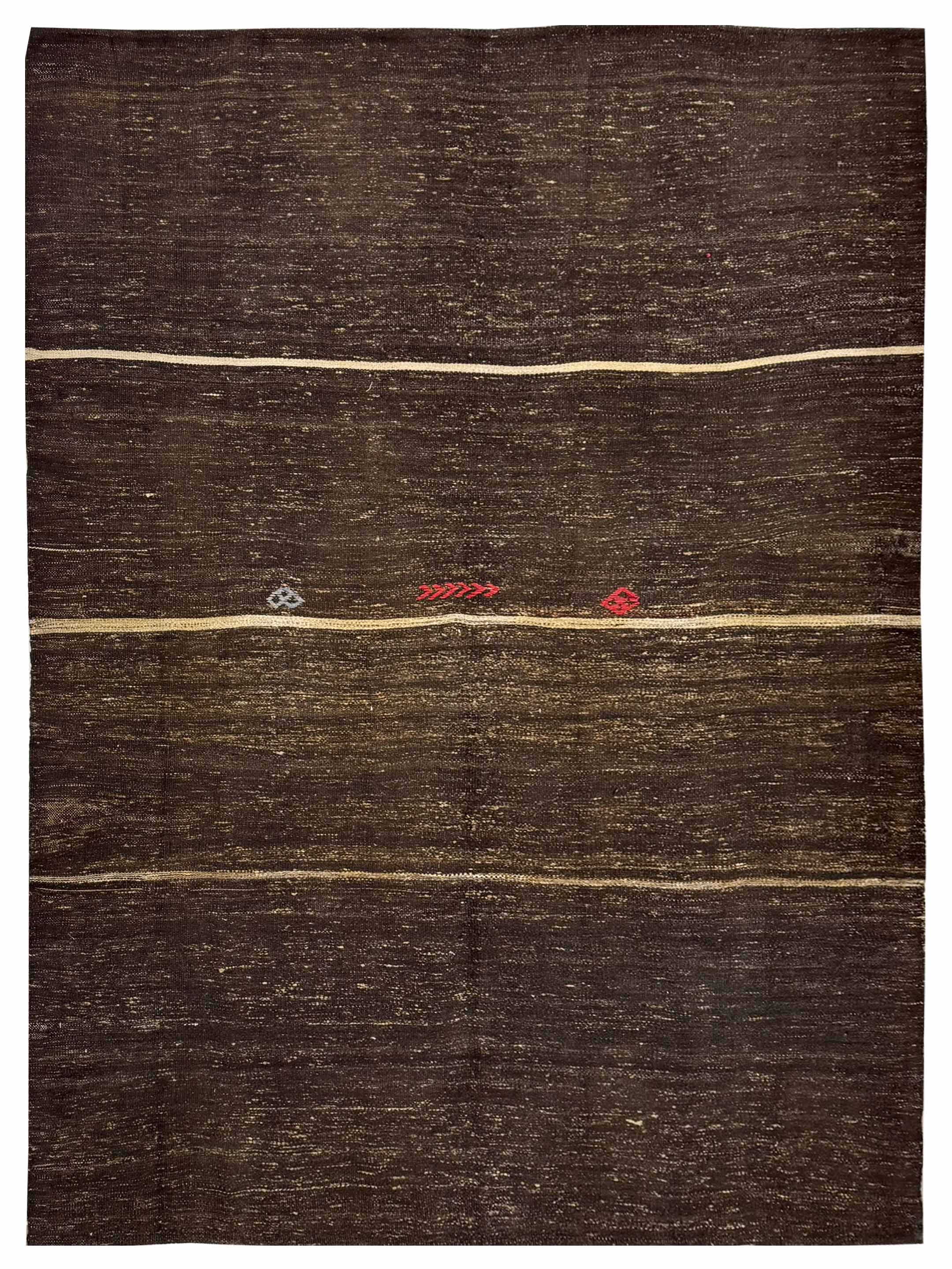 Jijim Kilim Hand Knotted Brown 7x10