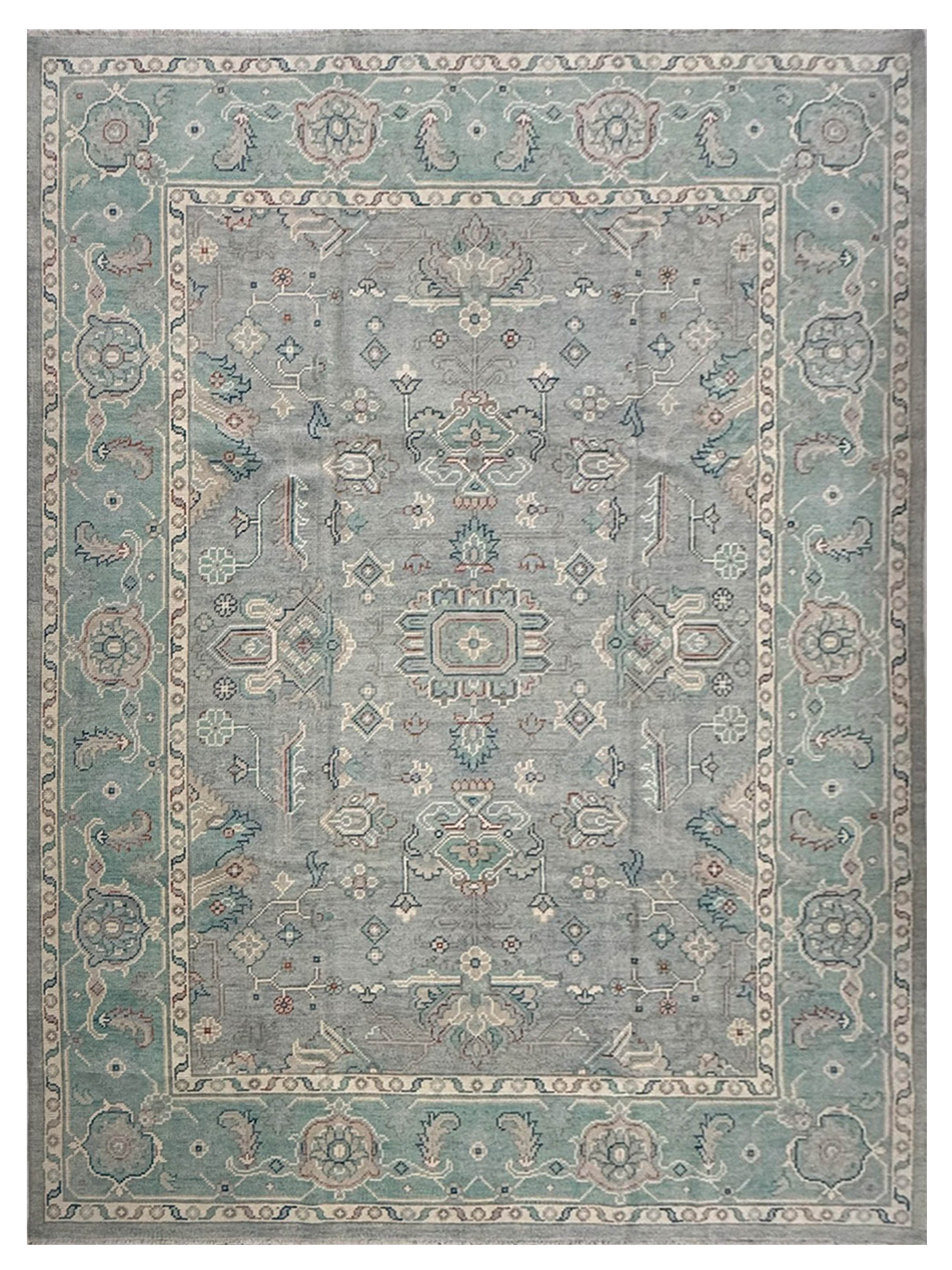 Ushak Hand Knotted Beige 9x12