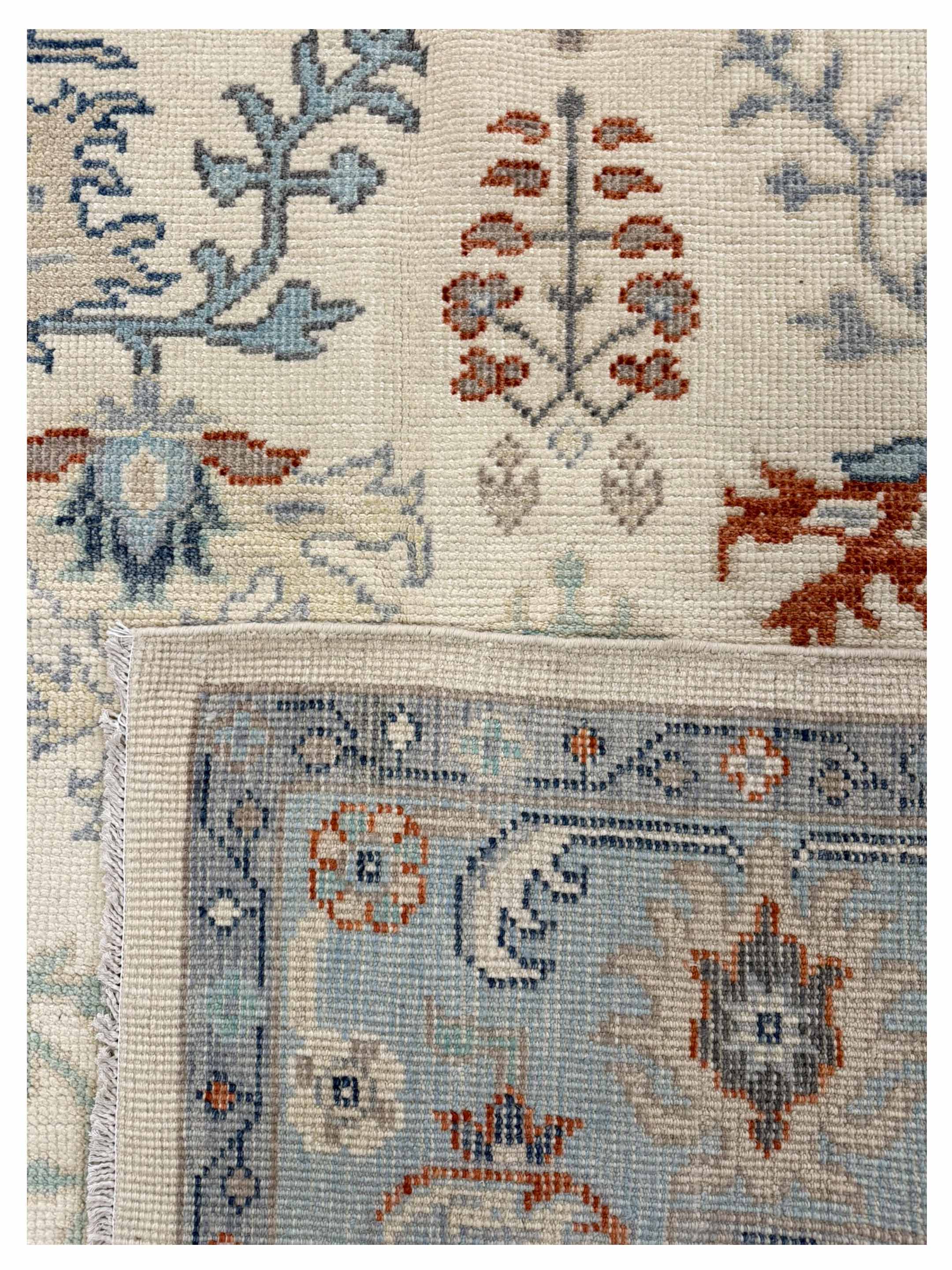 Ushak Hand Knotted Ivory 9x12 - Image 2 of 2