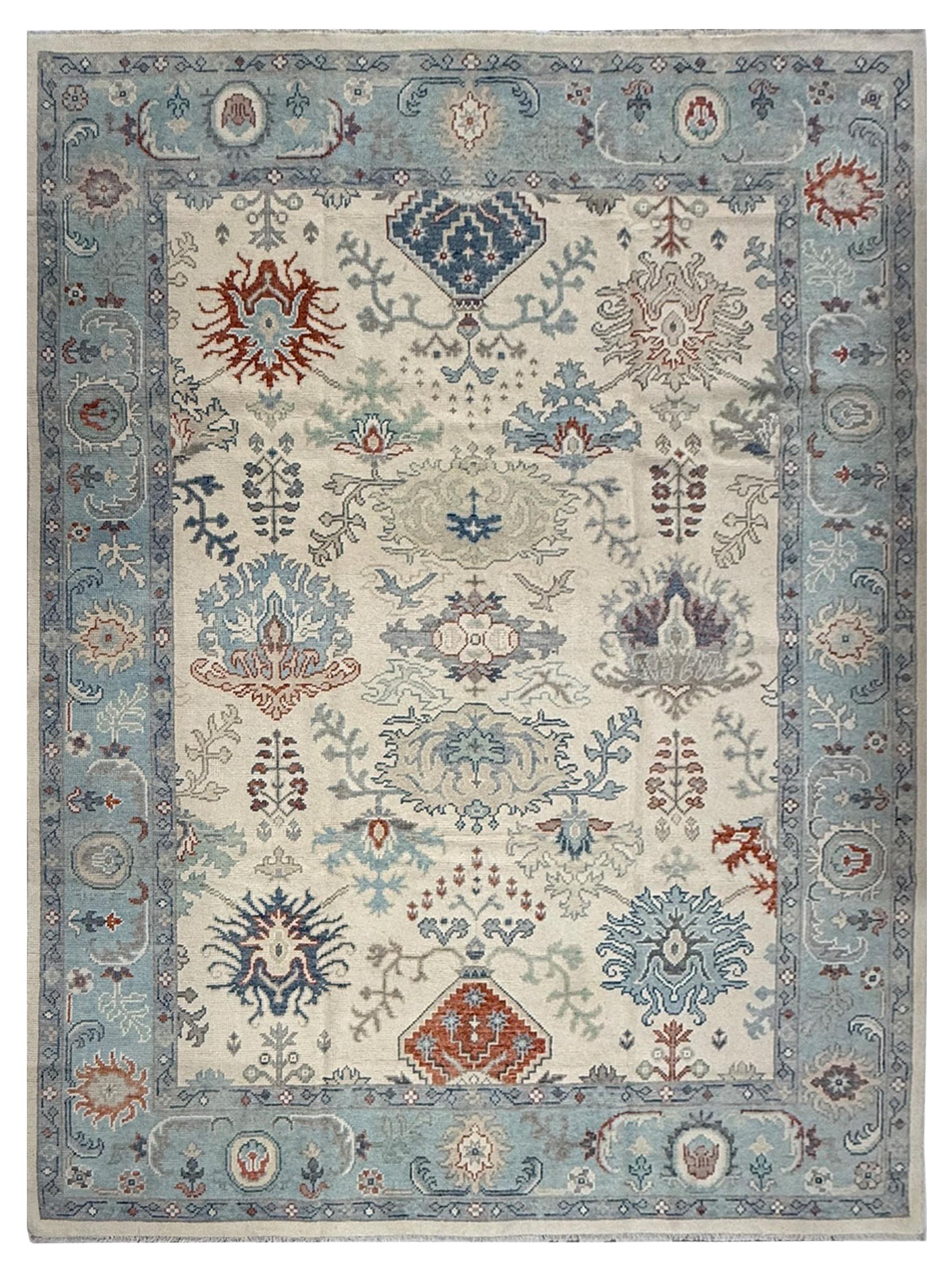 Ushak Hand Knotted Ivory 9x12