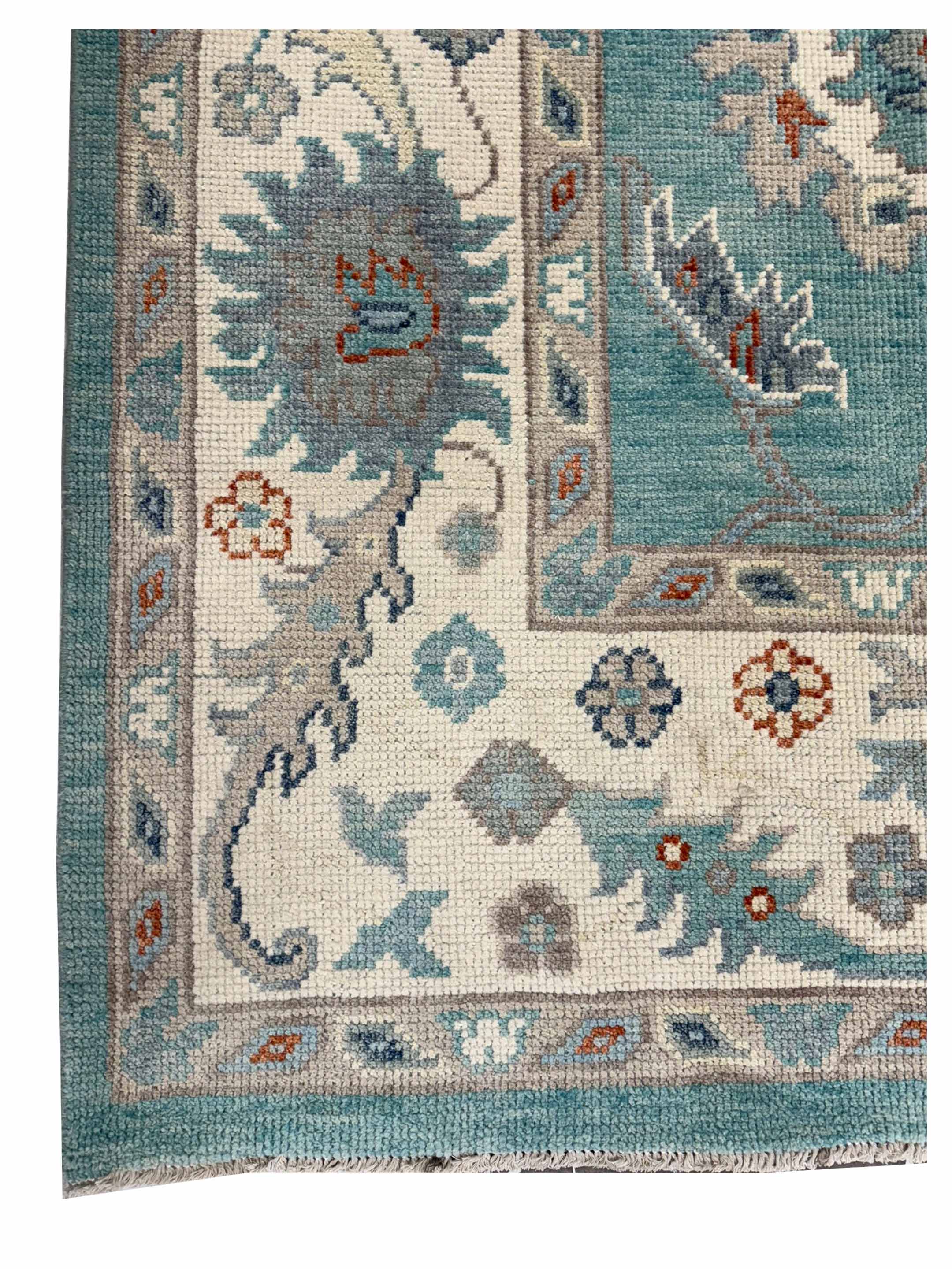 Ushak Hand Knotted Sky Blue 9x12 - Image 2 of 3