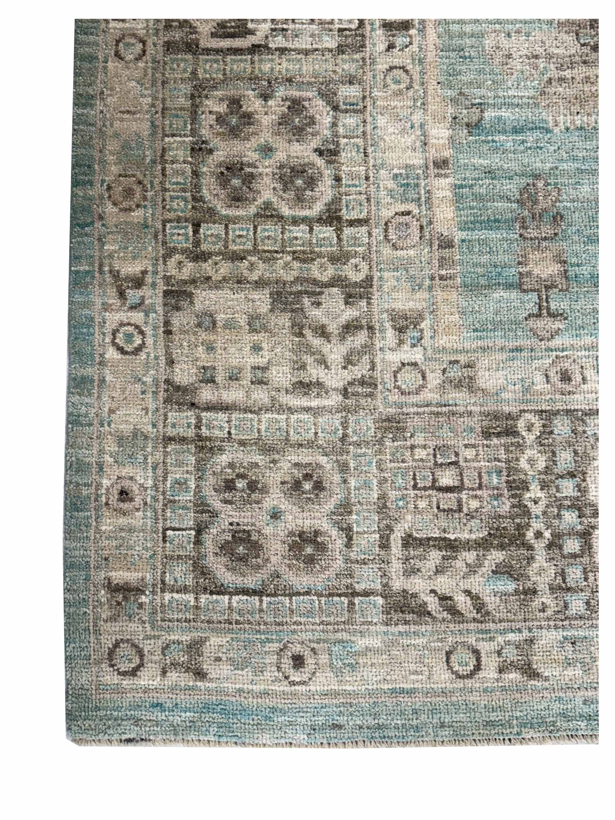 Ushak Wool Weft Hand Knotted Pistacho 9x12 - Image 2 of 3