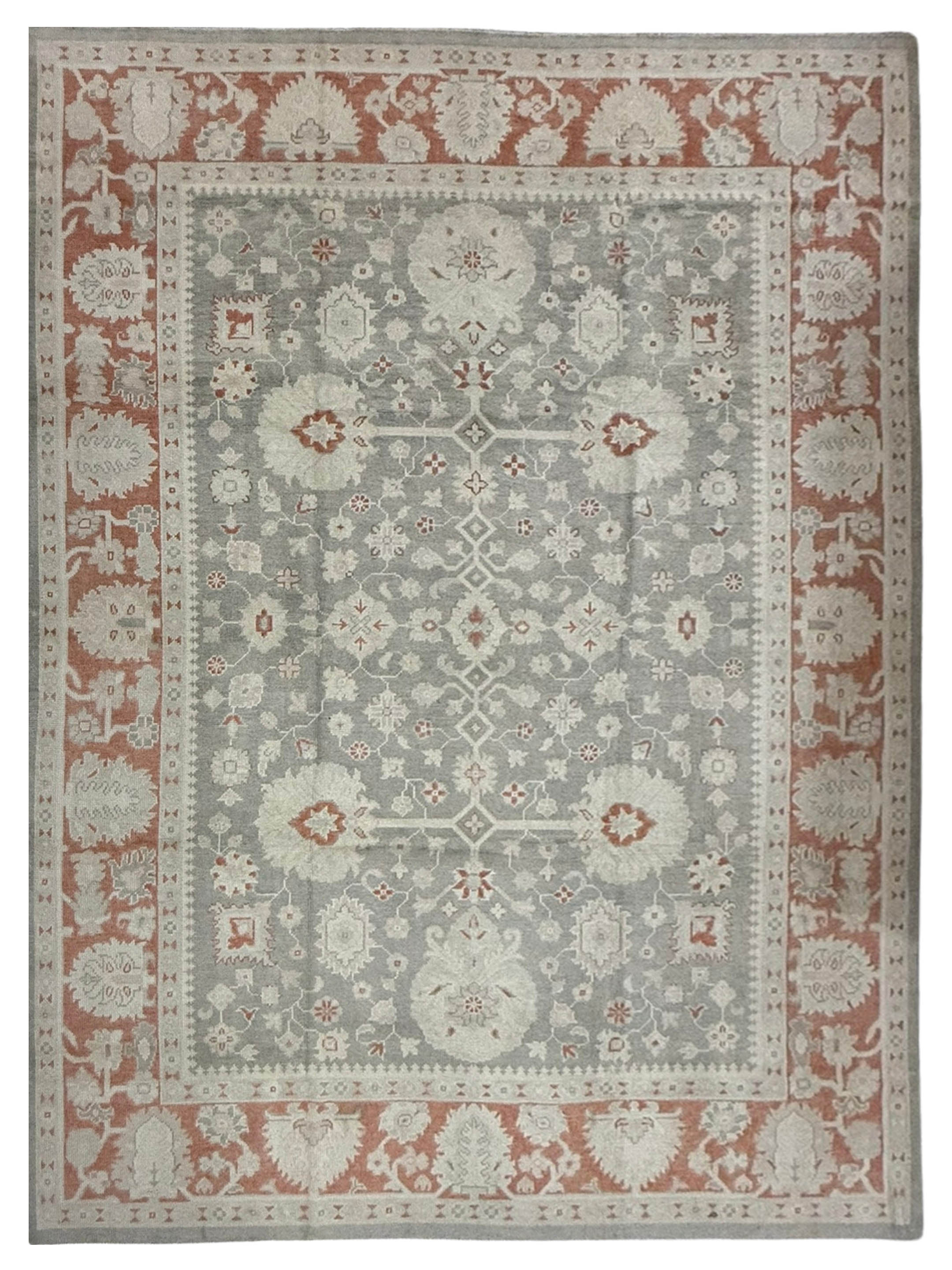 Ushak Hand Knotted Grey 10x14