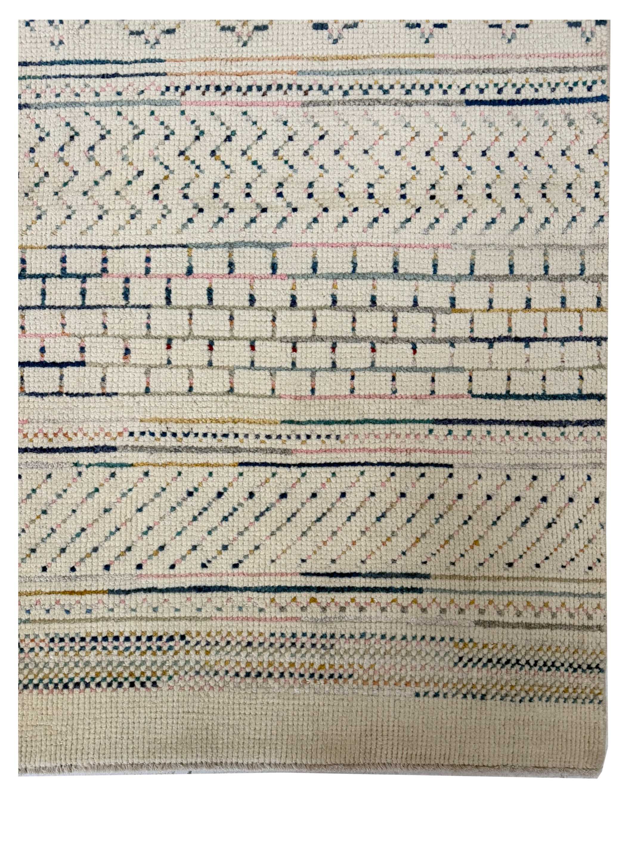 Moroccan Hand Knotted Ivory 10x14 - Image 2 of 3