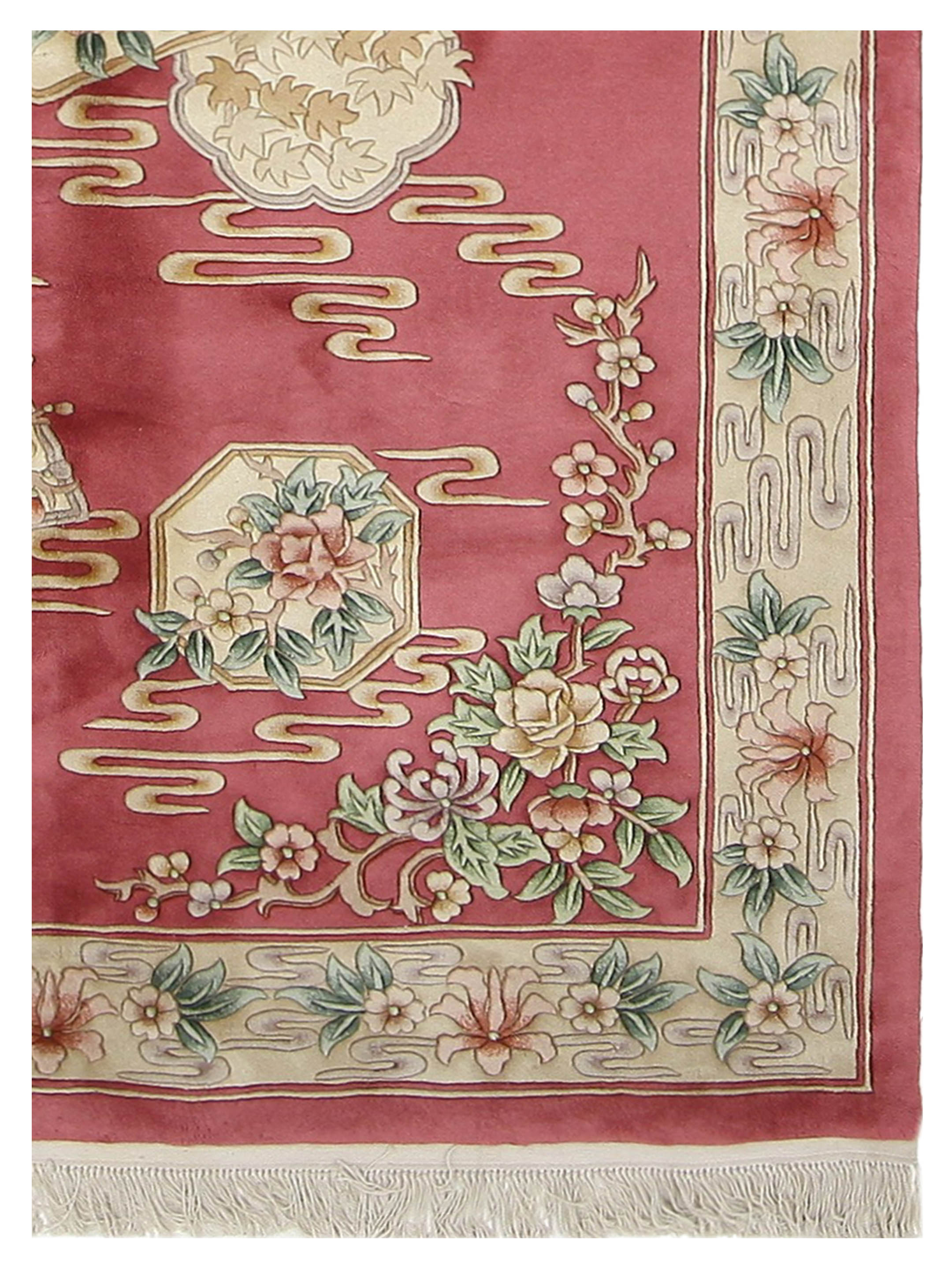 Chinese Hand Knotted Pink 6x9 - Image 3 of 5