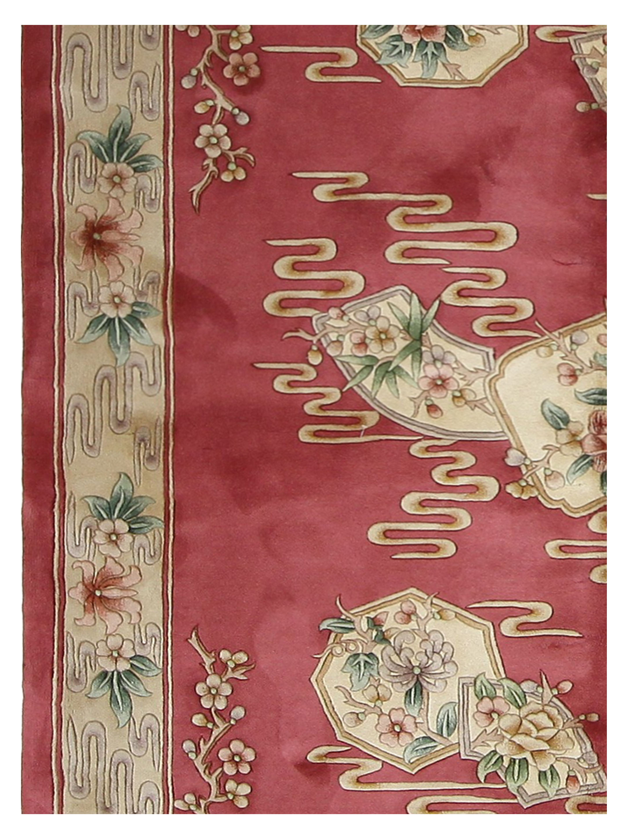 Chinese Hand Knotted Pink 6x9 - Image 4 of 5