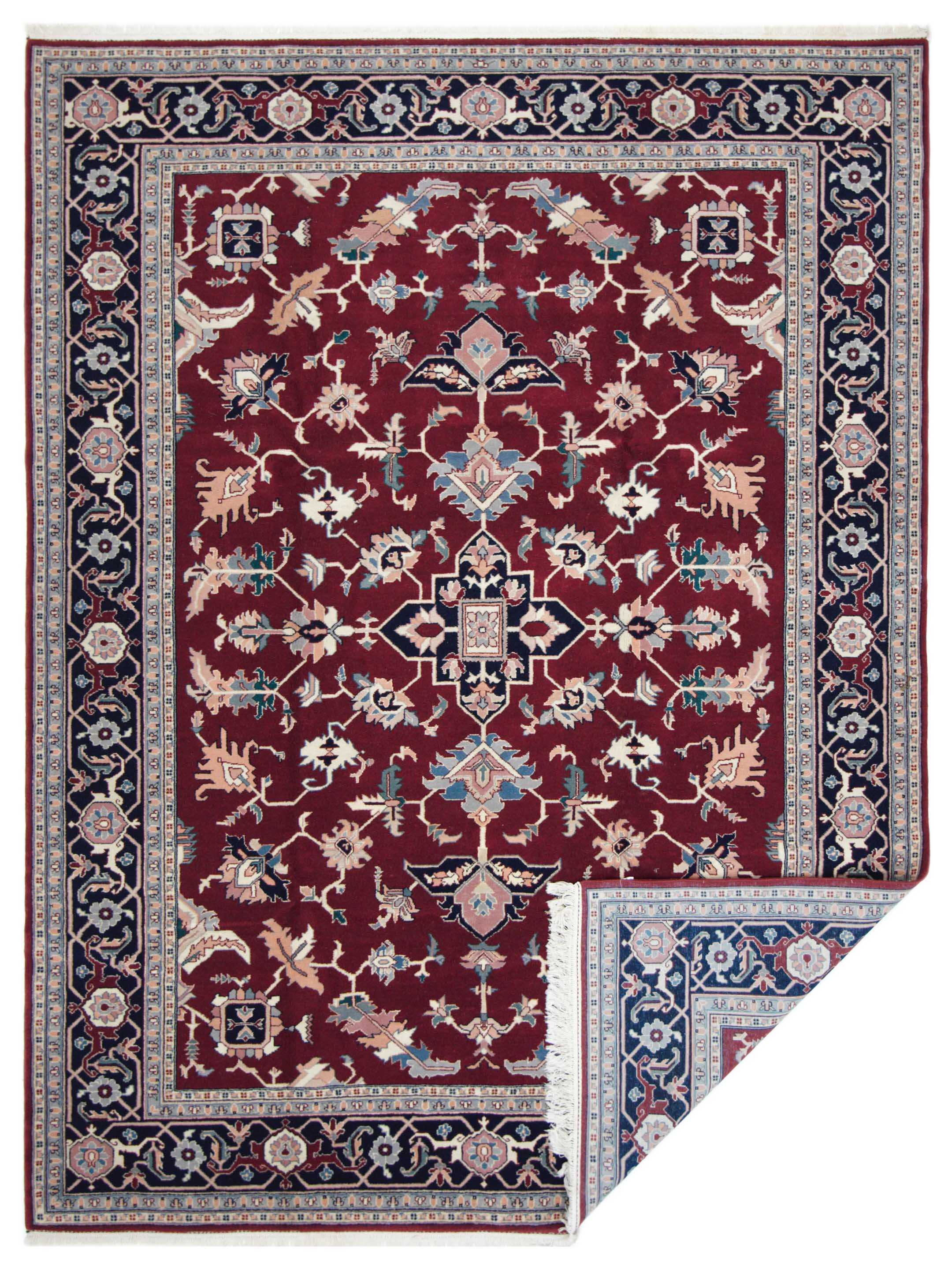 Heriz-In Hand Knotted Burgundy 9x12 - Image 5 of 5