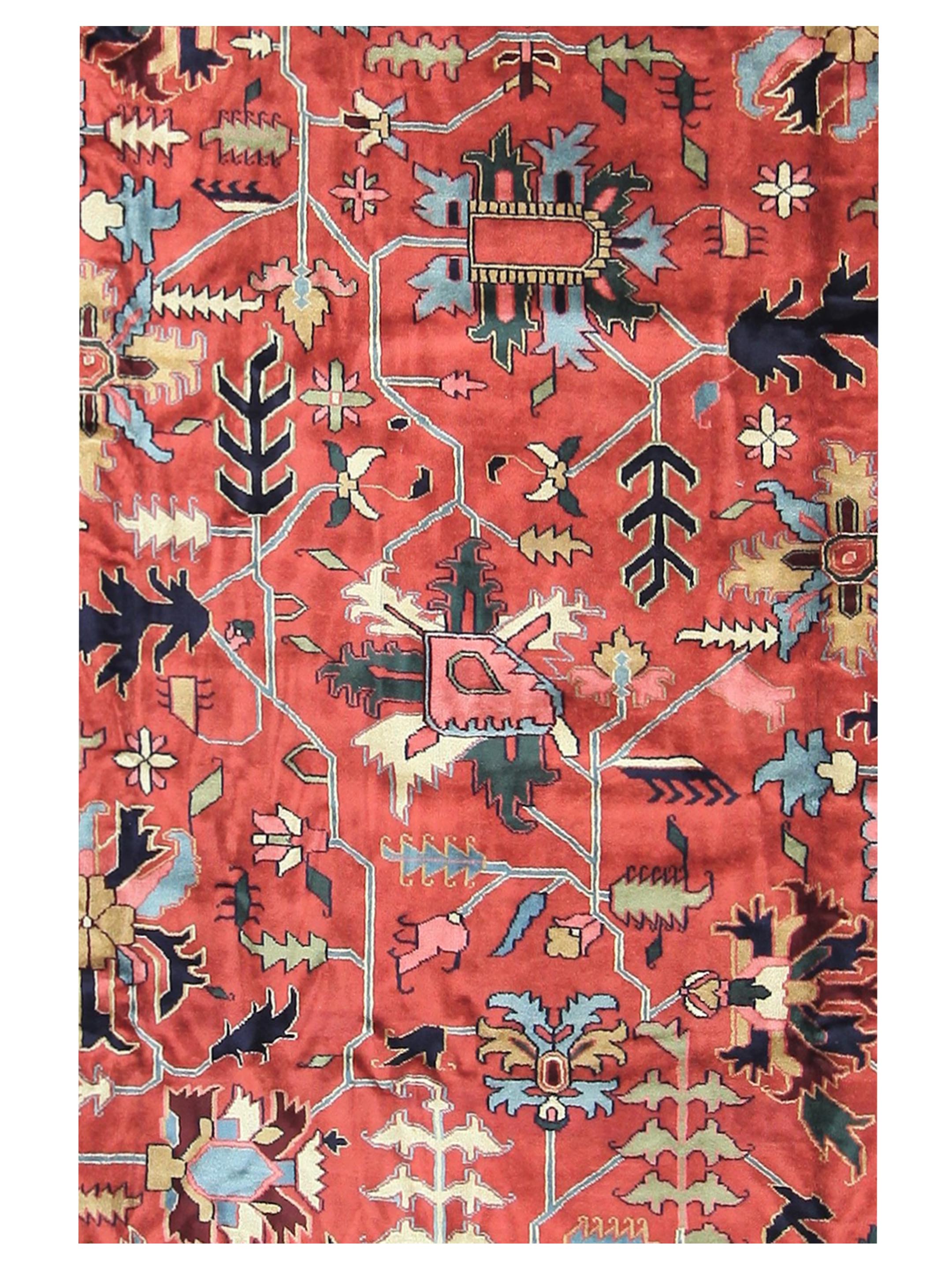 Heriz-In Hand Knotted Red 12x15 - Image 4 of 5