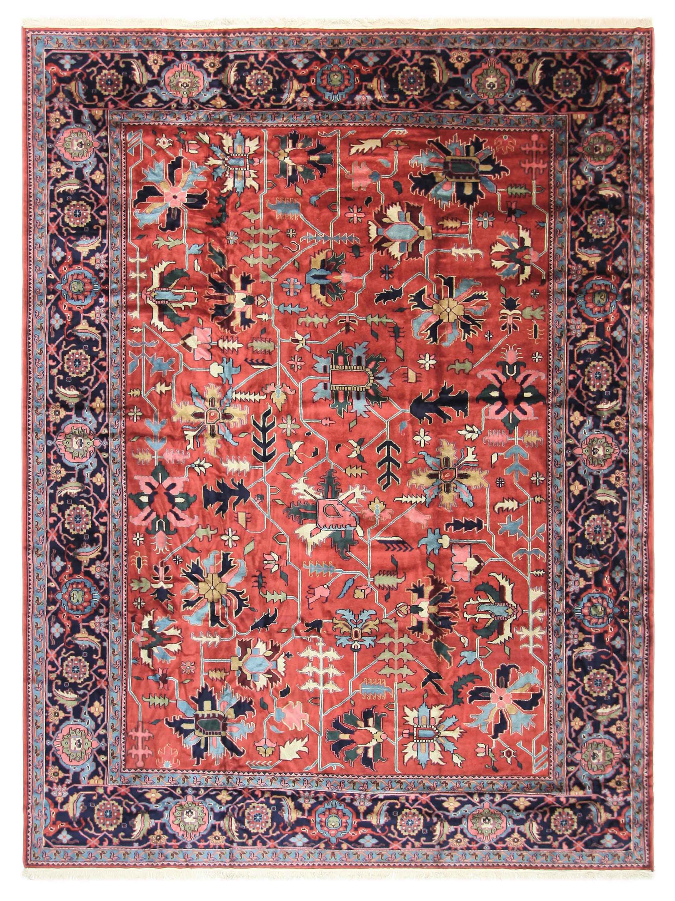 Heriz-In Hand Knotted Red 12x15