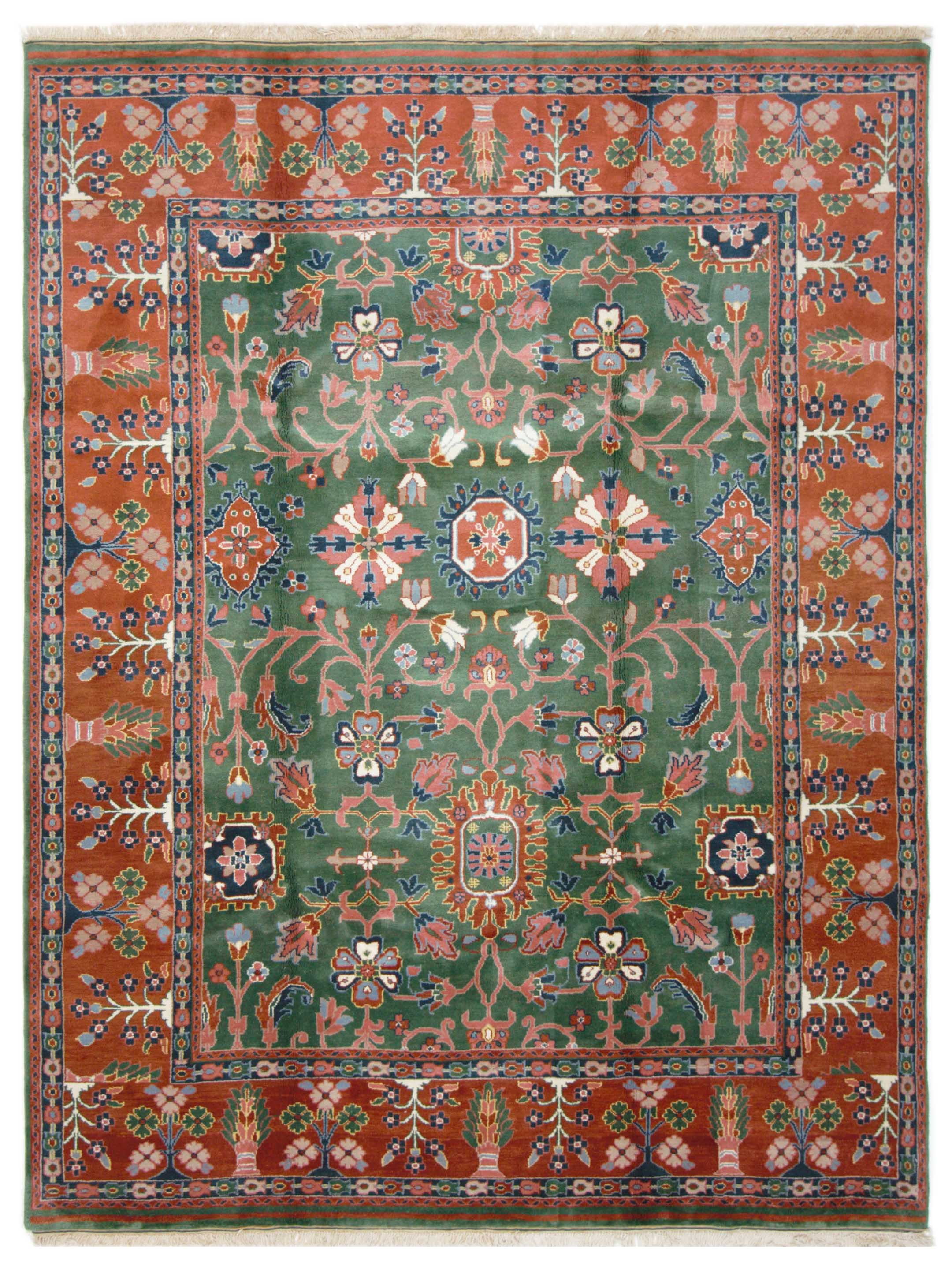 Tibetan Hand Knotted Green 9x12