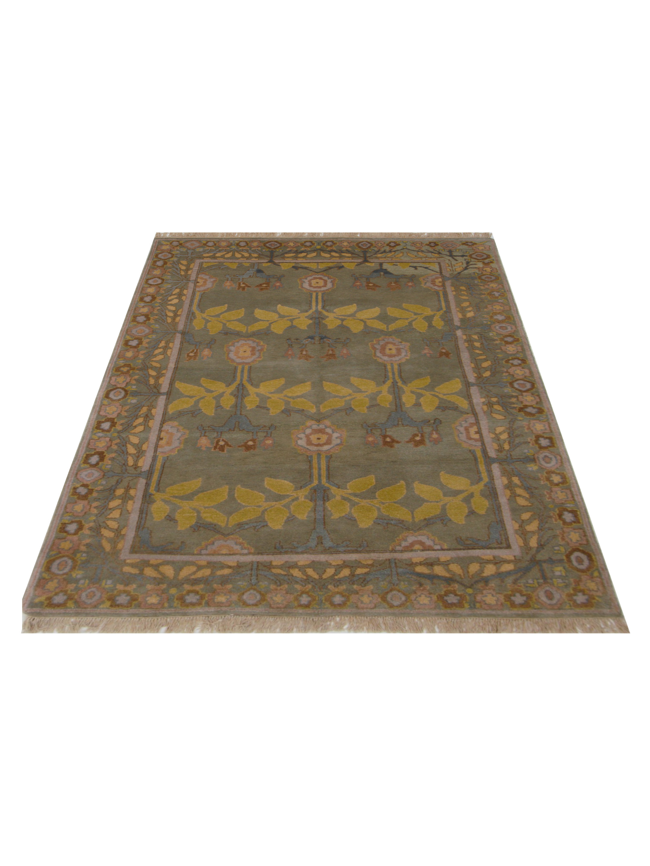 Tibetan Hand Knotted Olive 6x9 - Image 2 of 5