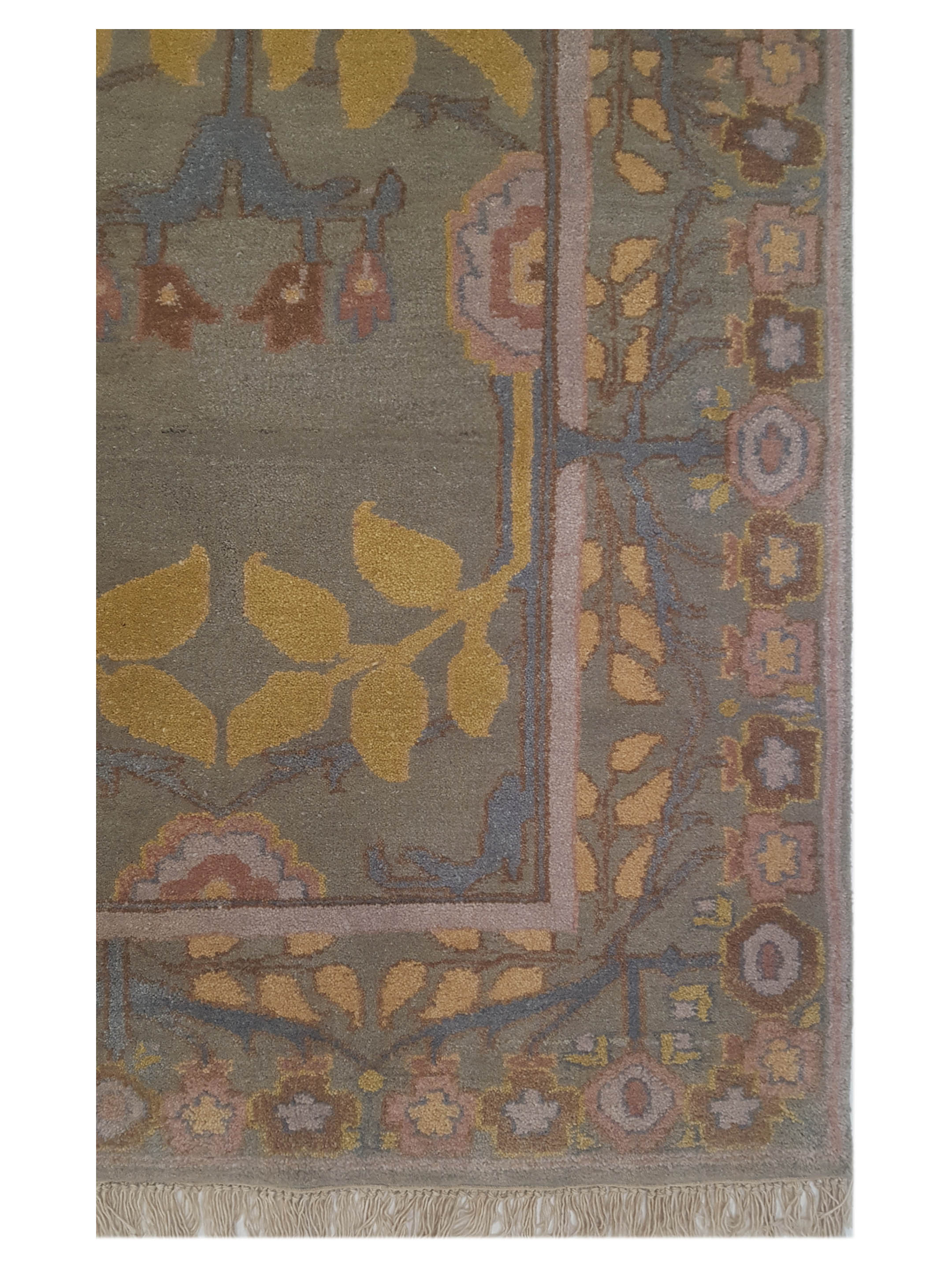 Tibetan Hand Knotted Olive 6x9 - Image 3 of 5