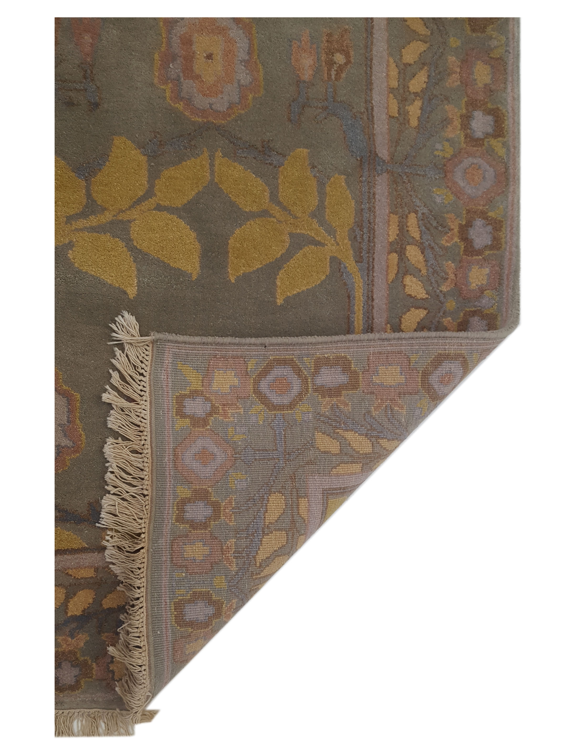 Tibetan Hand Knotted Olive 6x9 - Image 5 of 5