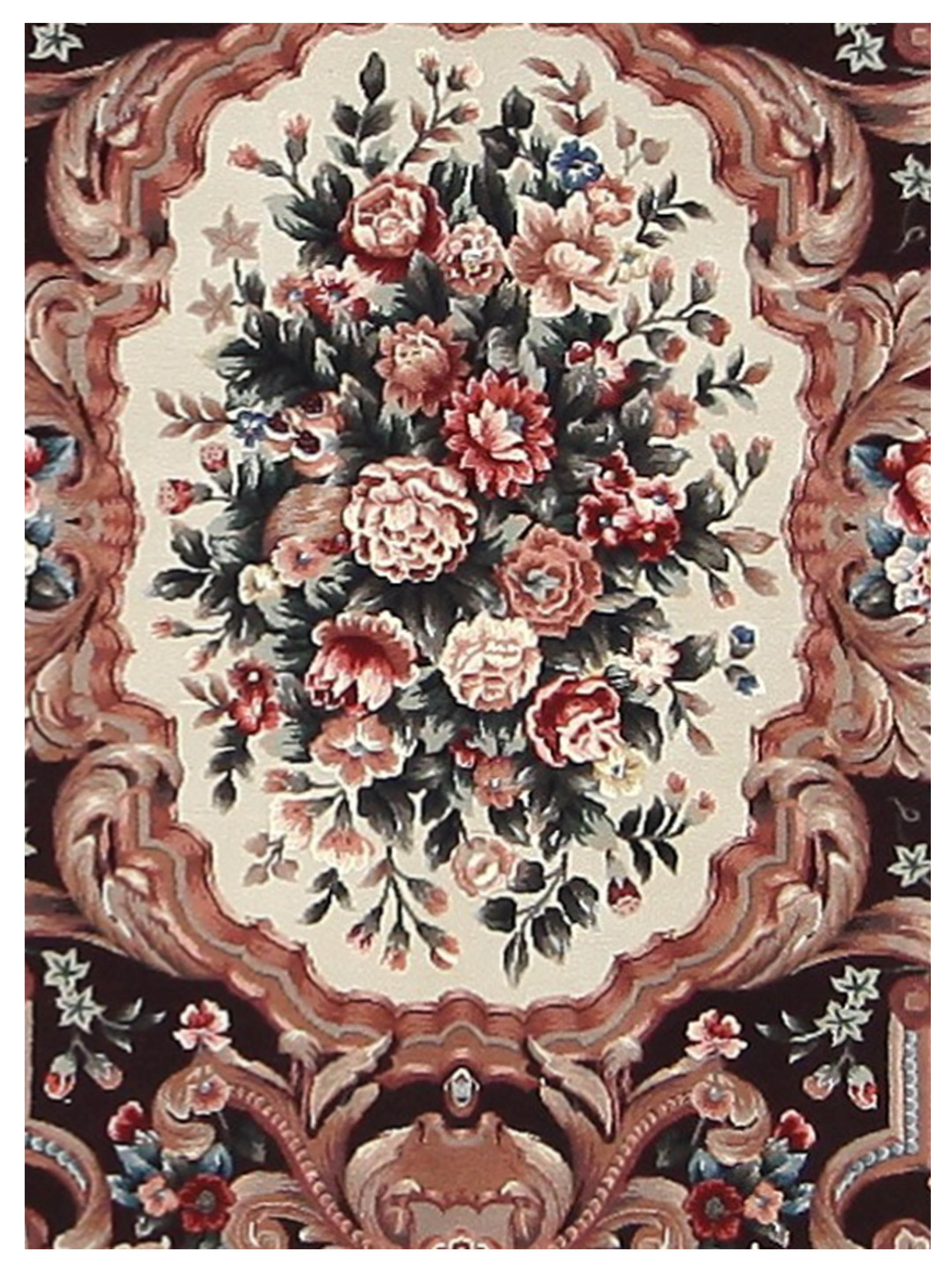 Aubusson Hand Knotted Burgundy 6x9 - Image 3 of 6