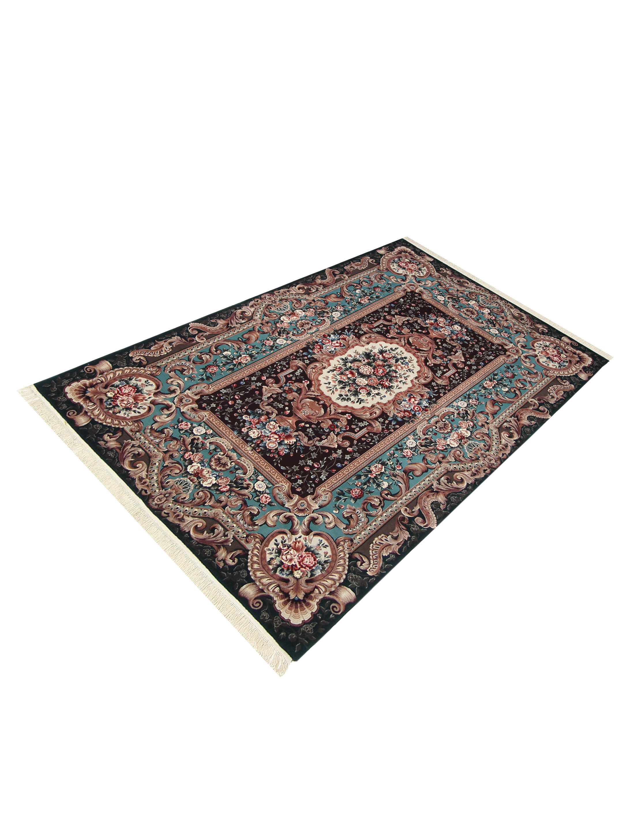 Aubusson Hand Knotted Burgundy 6x9 - Image 5 of 6