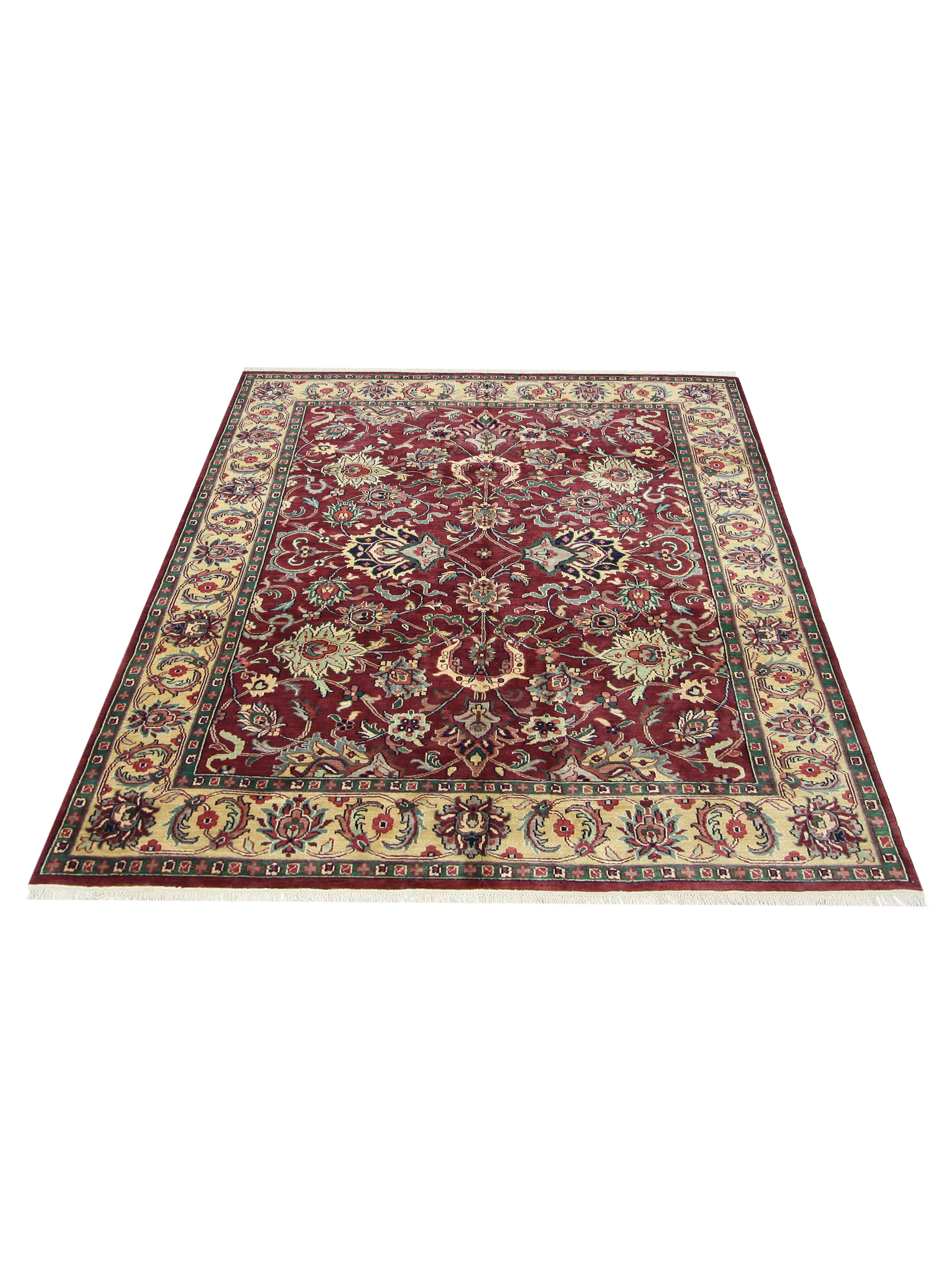 Agra Hand Knotted Burgundy 8x10 - Image 2 of 6