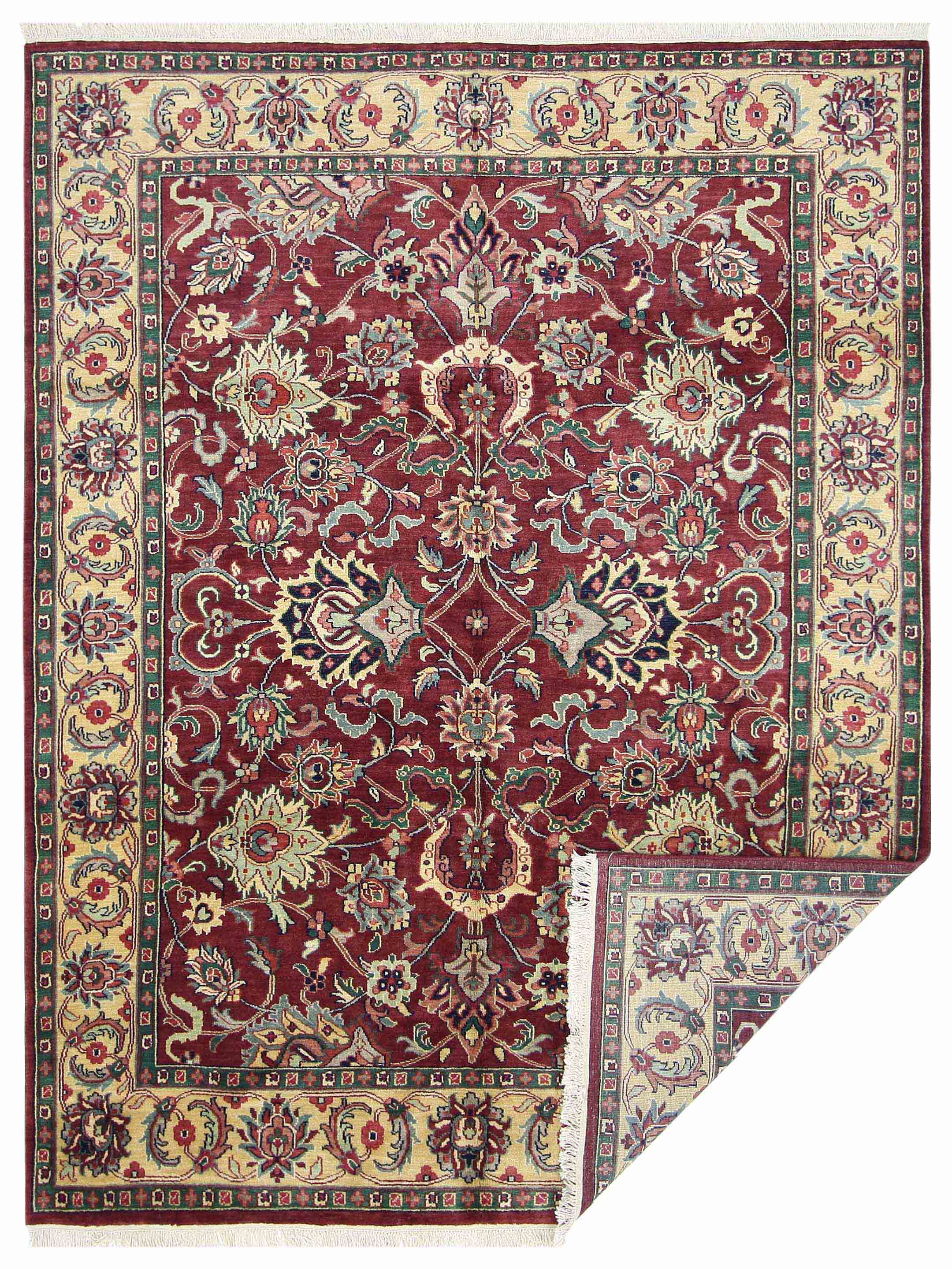 Agra Hand Knotted Burgundy 8x10 - Image 6 of 6