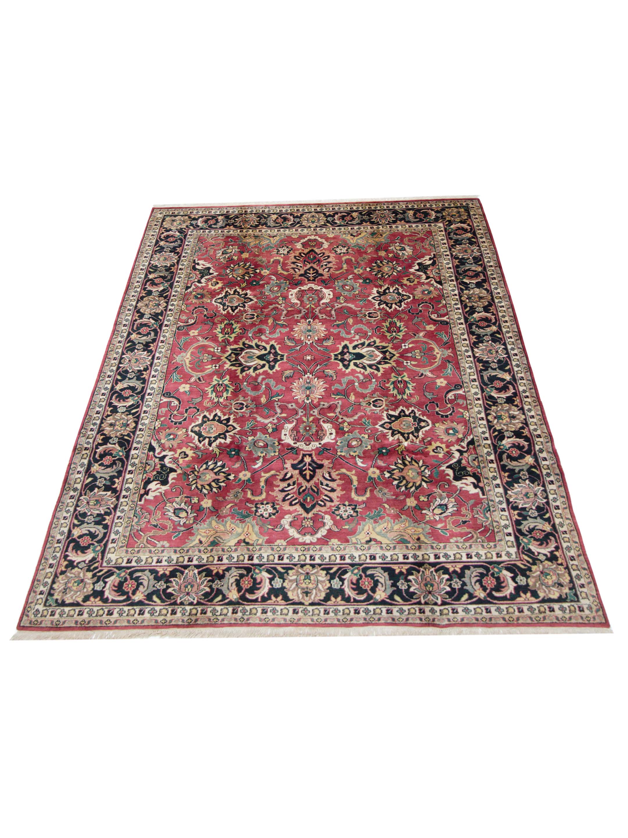 Agra Hand Knotted Burgundy 9x12 - Image 2 of 5